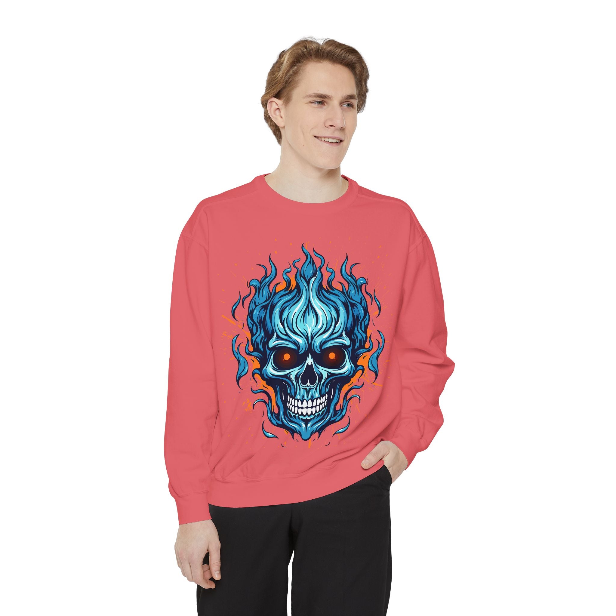 Blue Skull Unisex Garment-Dyed Sweatshirt