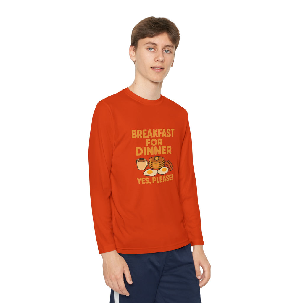 Breakfast For Dinner Youth Long Sleeve Competitor Tee