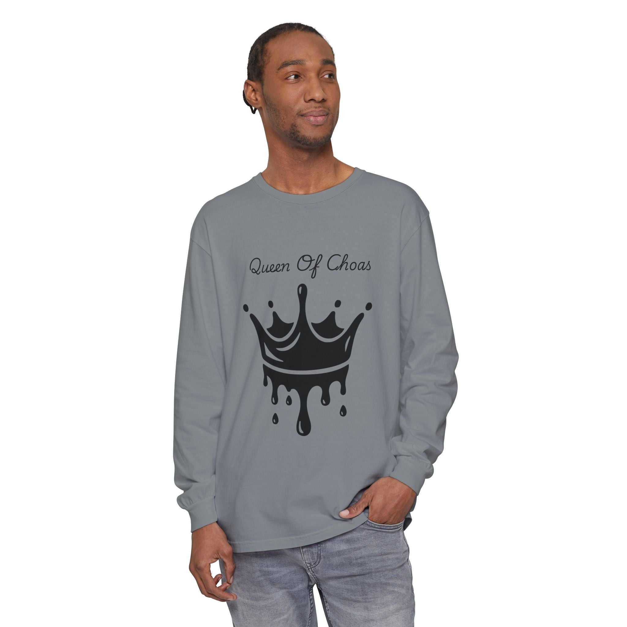 Queen of Chaos Long Sleeve T-Shirt - Stylish Unisex Apparel for Creative Souls, Casual Wear, Gift for Her, Birthday, Everyday Style