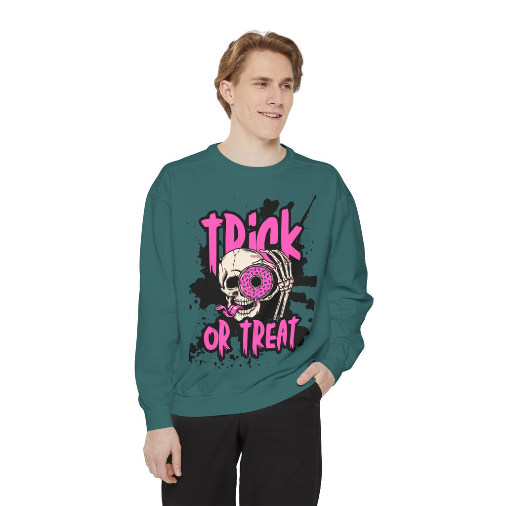 Trick or Treat Skull Unisex Garment-Dyed Sweatshirt