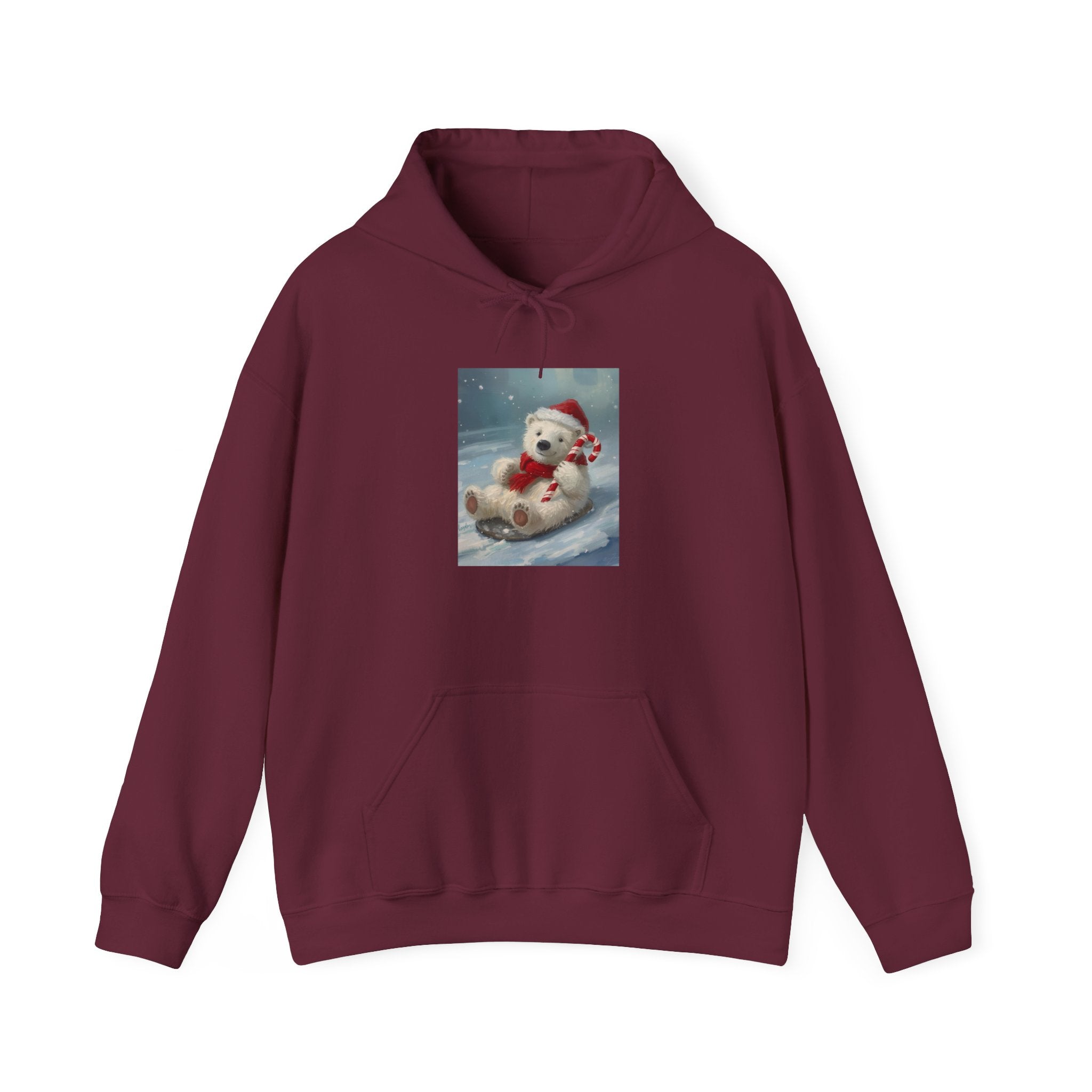 Cozy Holiday Bear Hoodie, Cute Winter Sweatshirt, Christmas Gift, Unisex Sweater, Warm Apparel for Winter Fun