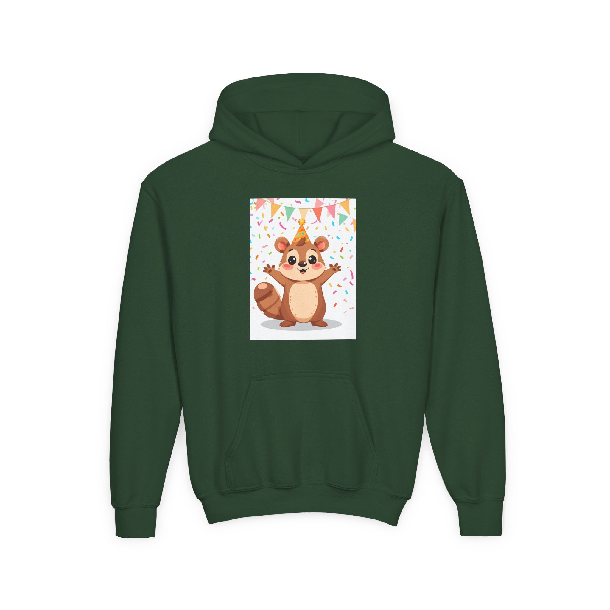 Party Animal With Squirl Youth Heavy Blend Hooded Sweatshirt