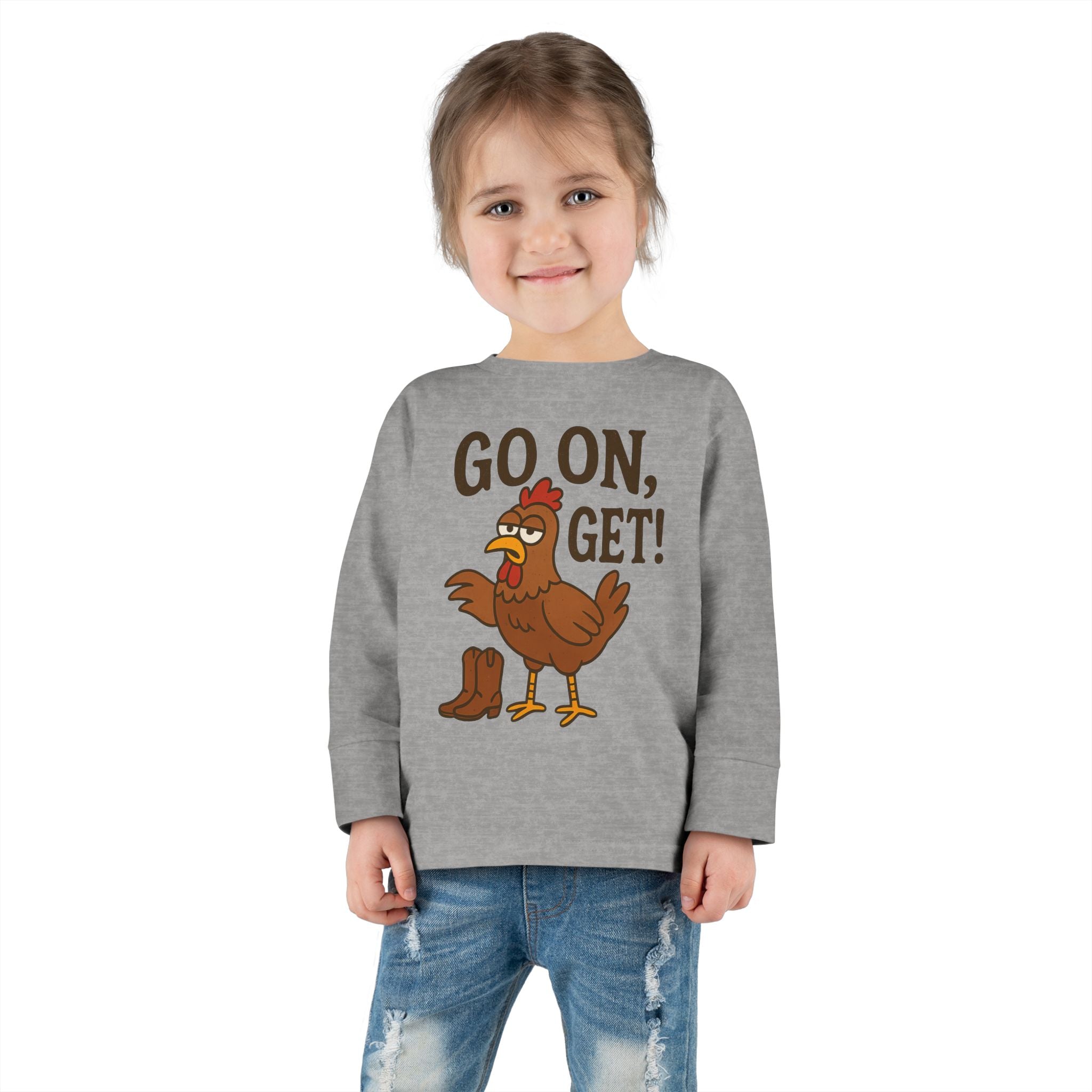 Go On Get Funny Chicken Youth Shirt