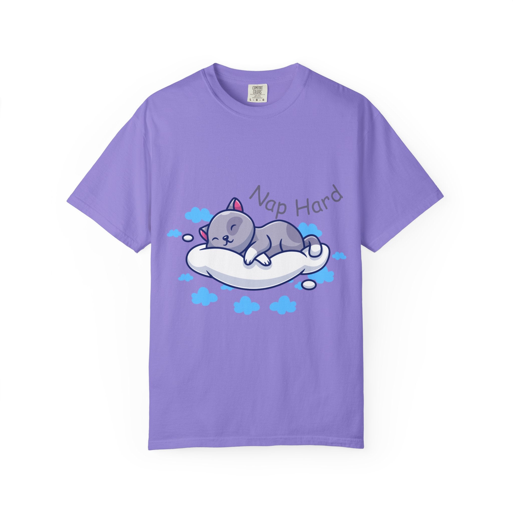 Cat Nap Graphic T-shirt, Cute Cat Tee, Relaxed Fit Apparel, Gift for Cat Lovers, Cozy Lounge Wear, Funny Pet Humor Top