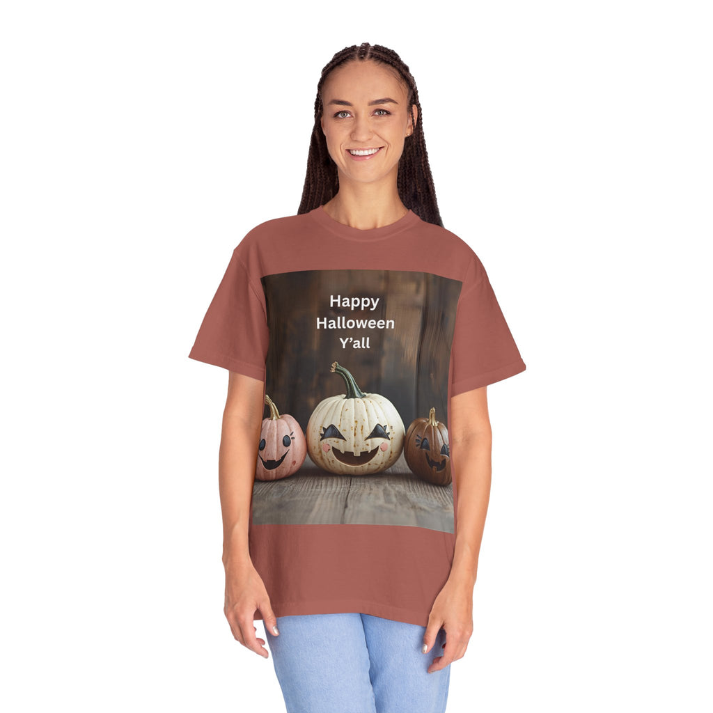 Happy Halloween Unisex T-Shirt, Casual Fall Tee, Halloween Gift, Pumpkin Shirt, Autumn Apparel, Holiday Style