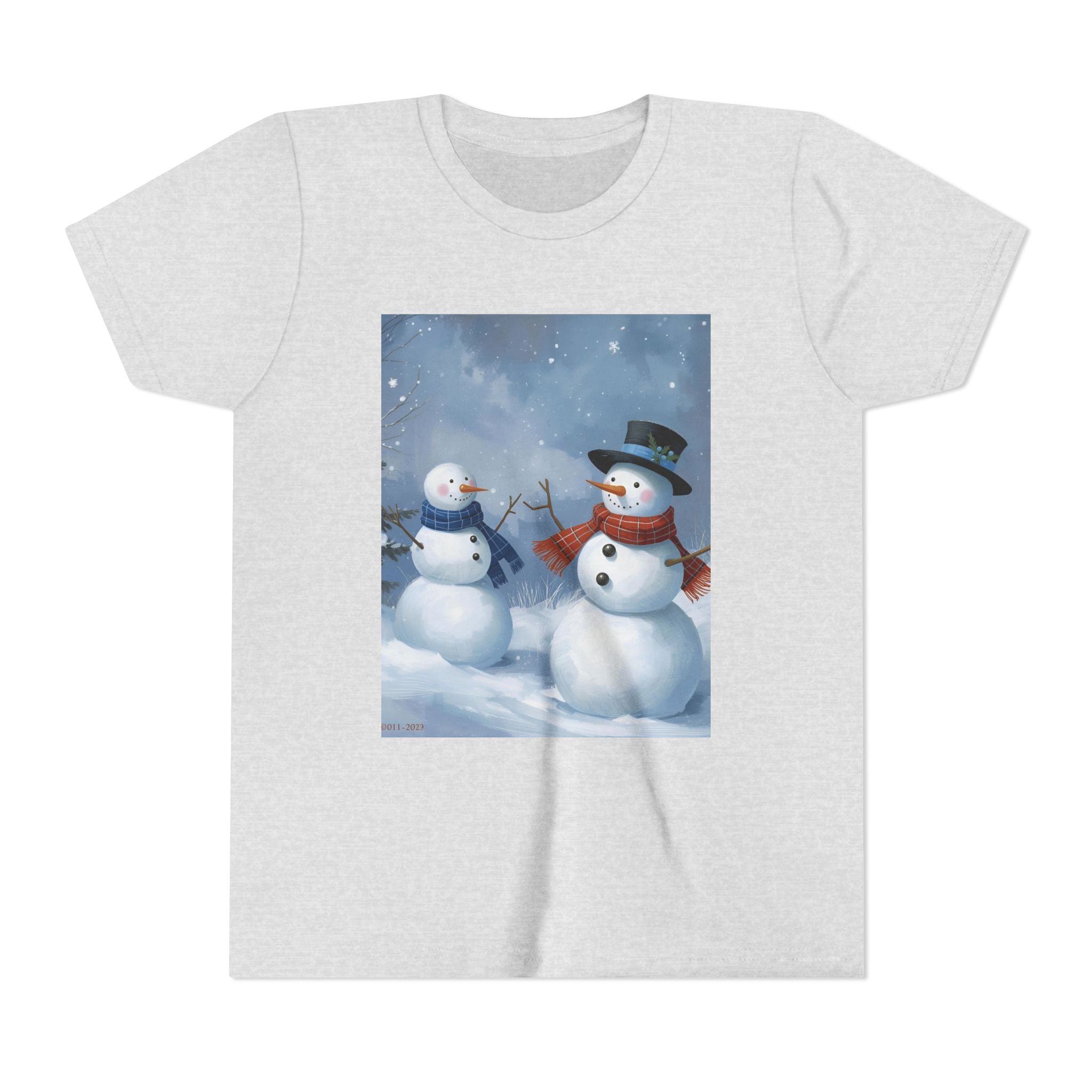 Christmas Snowman Family Youth Short Sleeve Tee