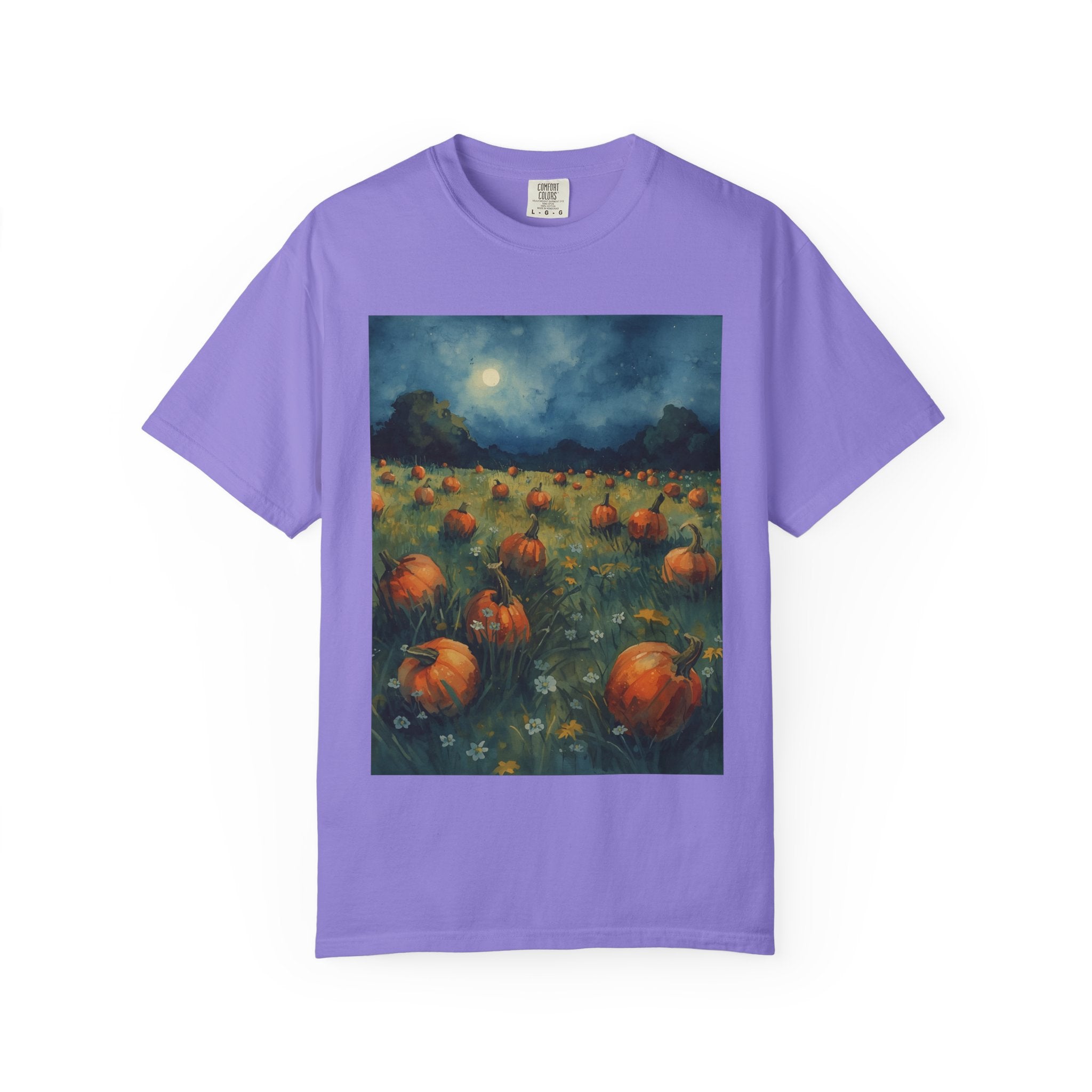 Pumpkin Patch Moonlit T-shirt | Fall Harvest Tee | Halloween Shirt | Unisex Autumn Apparel | Cozy Gift for Pumpkin Lovers