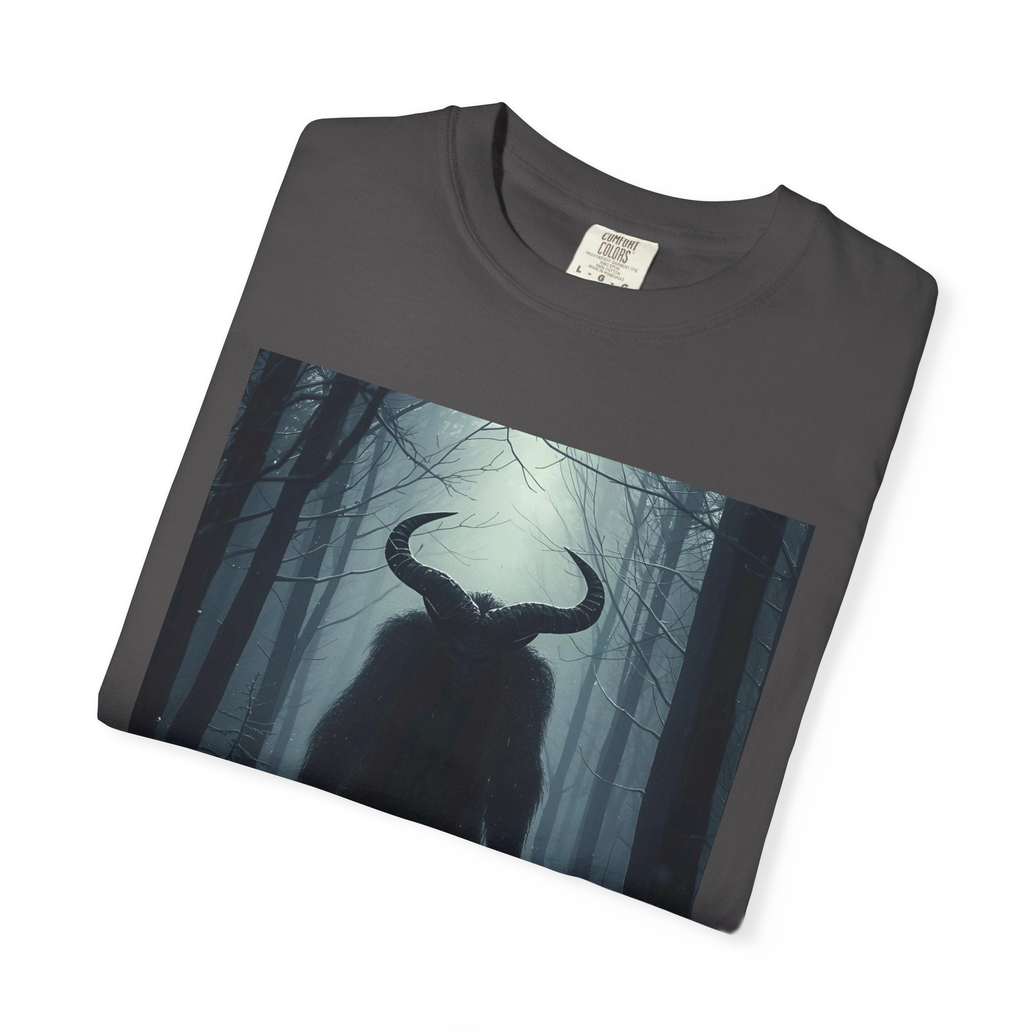 Spooky Mysterious Forest Creature Unisex Garment-Dyed T-Shirt | Unisex Tee, Graphic T-Shirt, Vintage Style, Nature Lover Gift, Unique Artwear