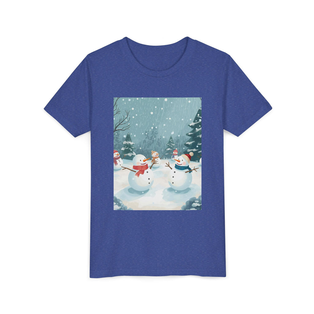 Festive Christmas Snowman Youth Short Sleeve Tee
