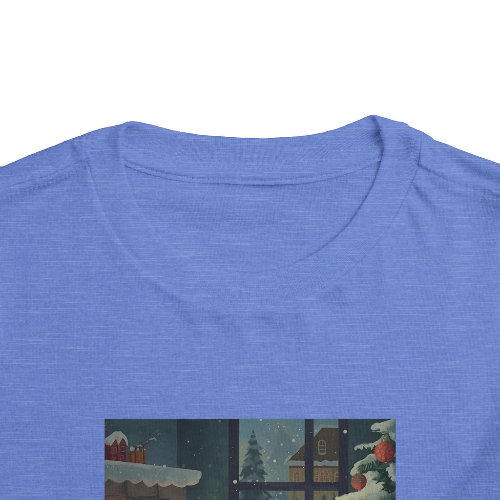 Cute Cat Christmas Festive Toddler Short Sleeve Tee