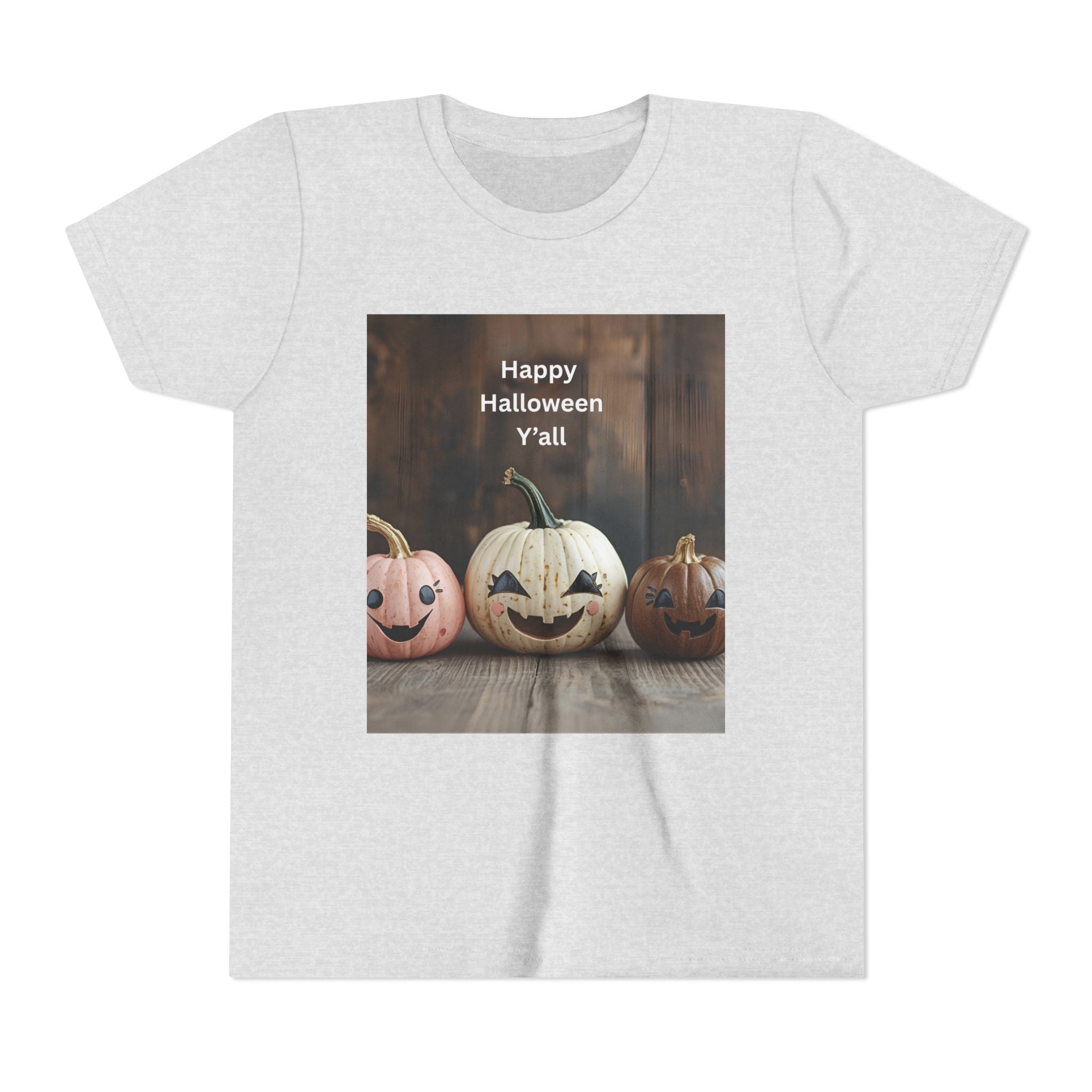 Happy Halloween Youth Tee, Kids Halloween Shirt, Pumpkin T-Shirt, Fall Festival Apparel, Trick or Treat Wear, Spooky Season Top