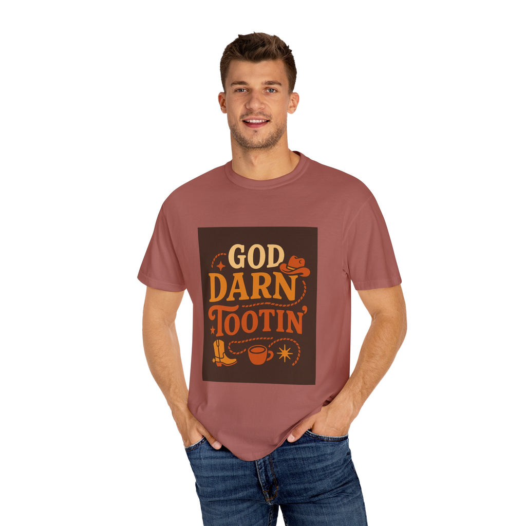 Vintage-Inspired Unisex T-Shirt with 'God Darn Tootin' Graphic - Perfect for Cowpoke Gatherings, Western Themed Events, Gift