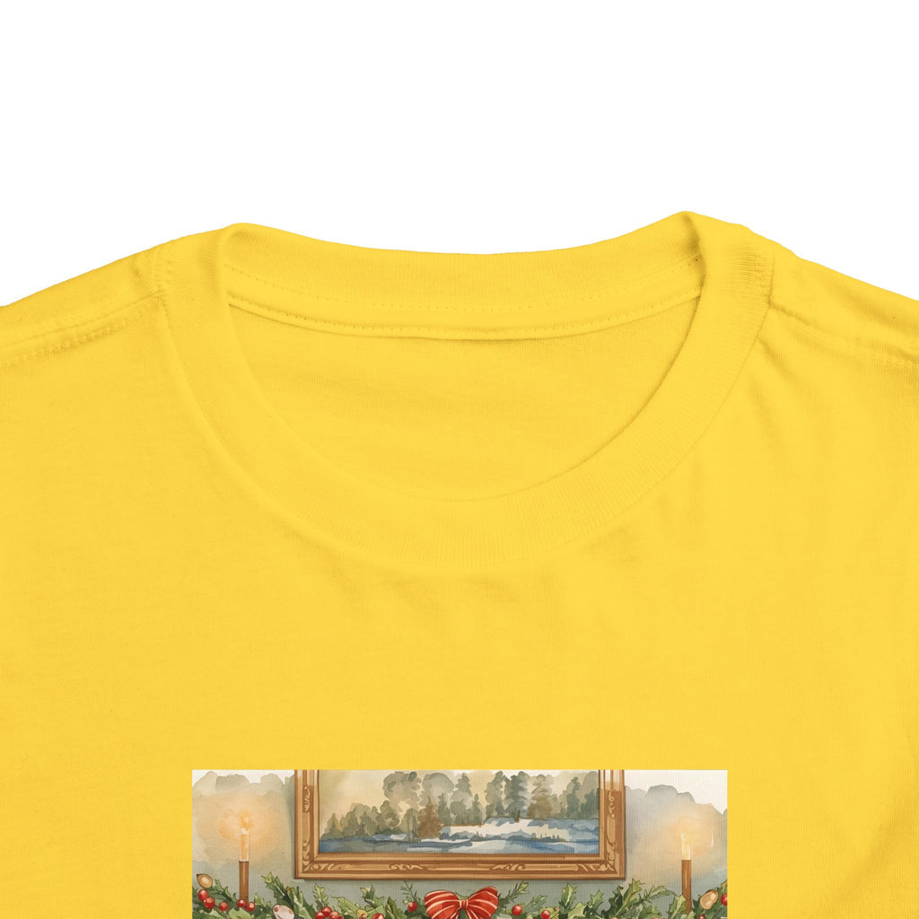 Christmas Stocking Fireplace Toddler Short Sleeve Tee