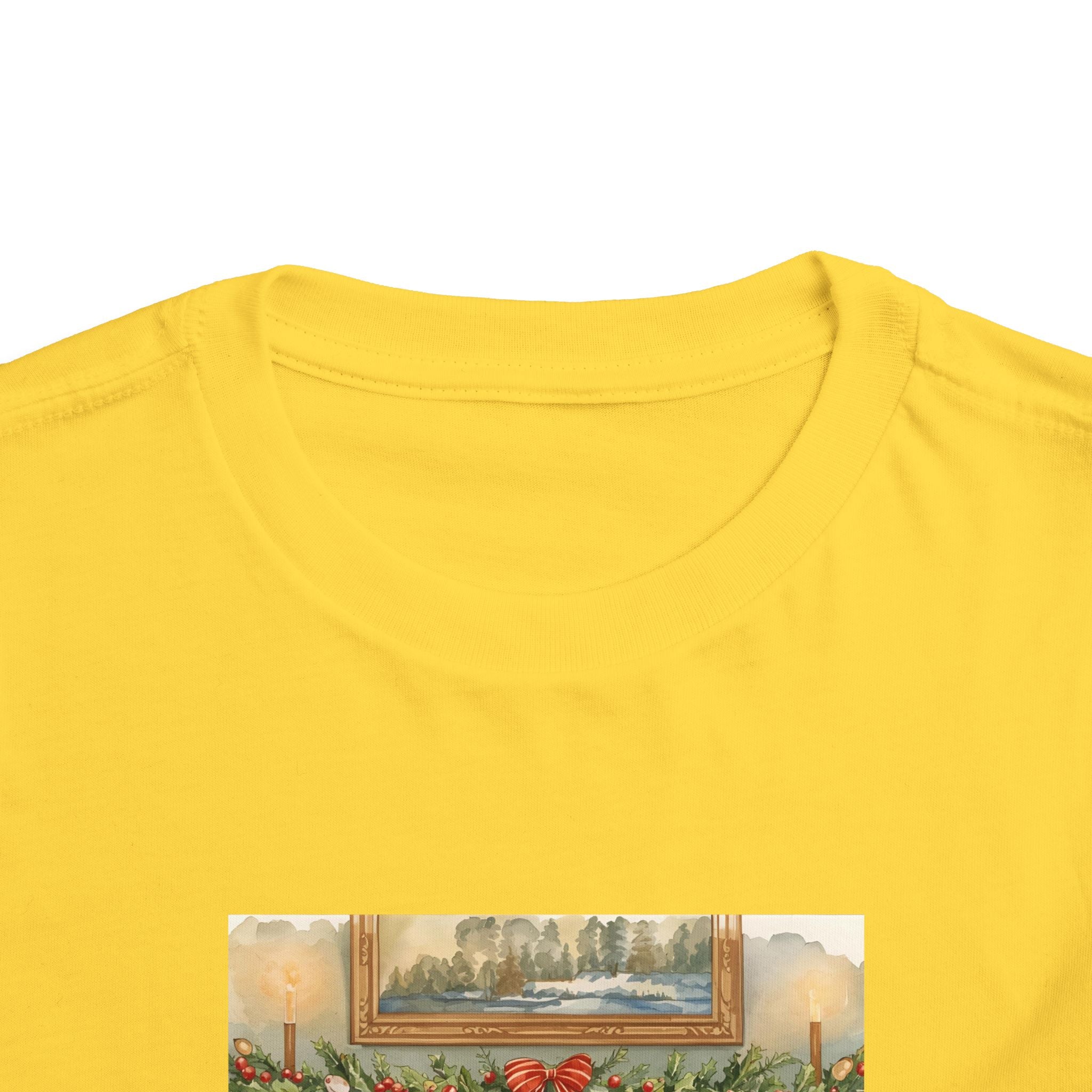 Christmas Stocking Fireplace Toddler Short Sleeve Tee