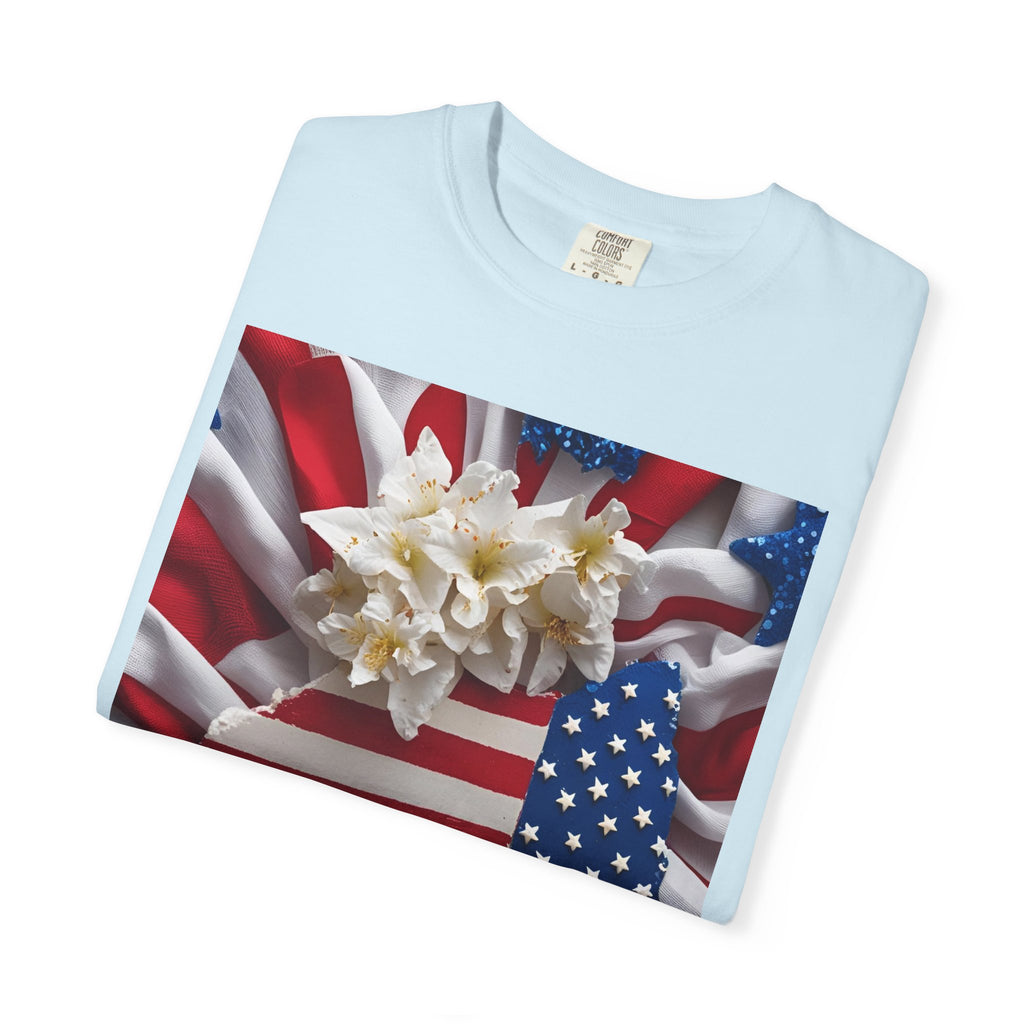 Patriotic Heart T-shirt for Festive Celebrations, 4th of July Apparel, Unisex Graphic Tee, American Pride Shirt, Independence Day Gift
