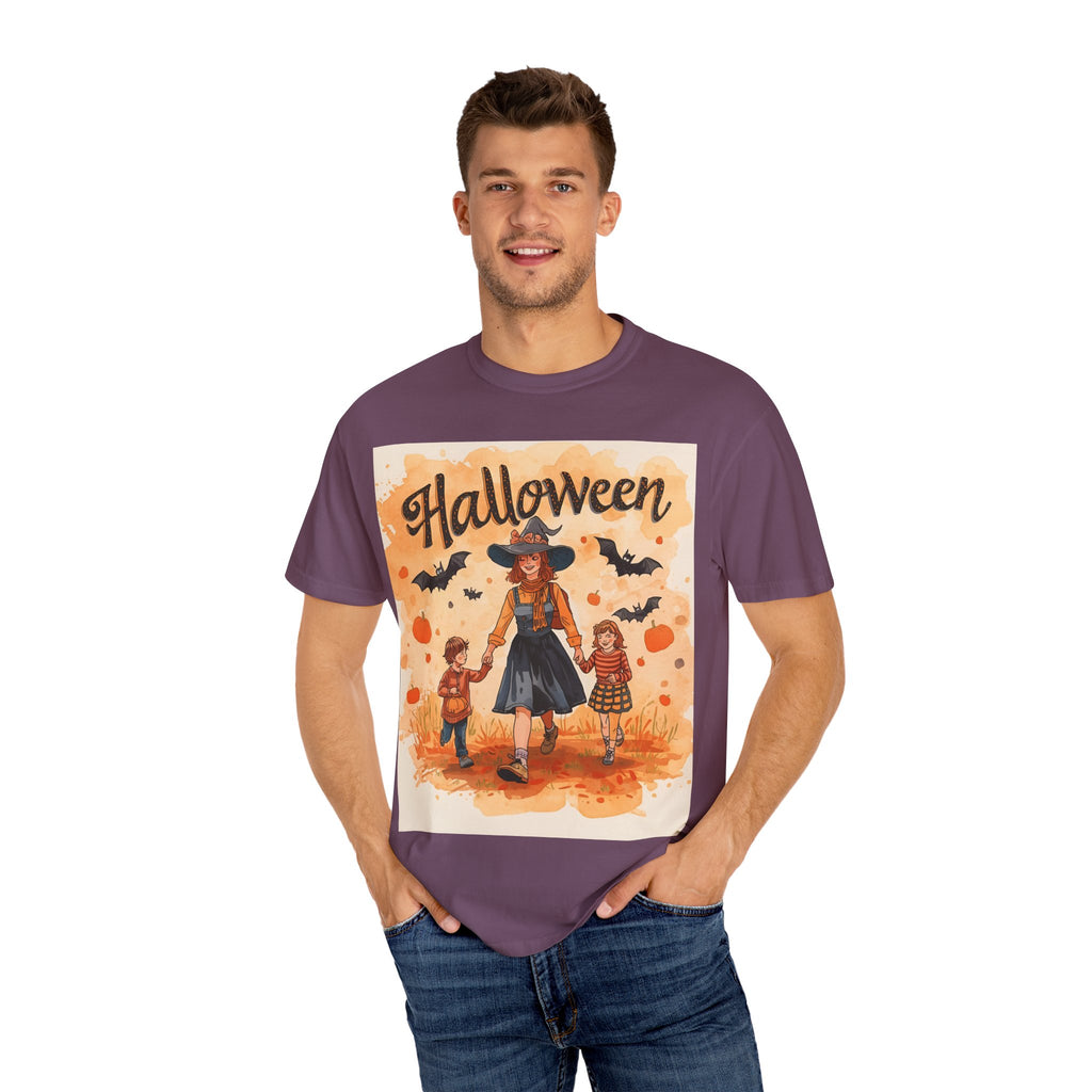 Halloween Themed Mom And Children Unisex T-shirt, Spooky Family Shirt, Fall Apparel, Halloween Costume Tee, Handcrafted Halloween Gift