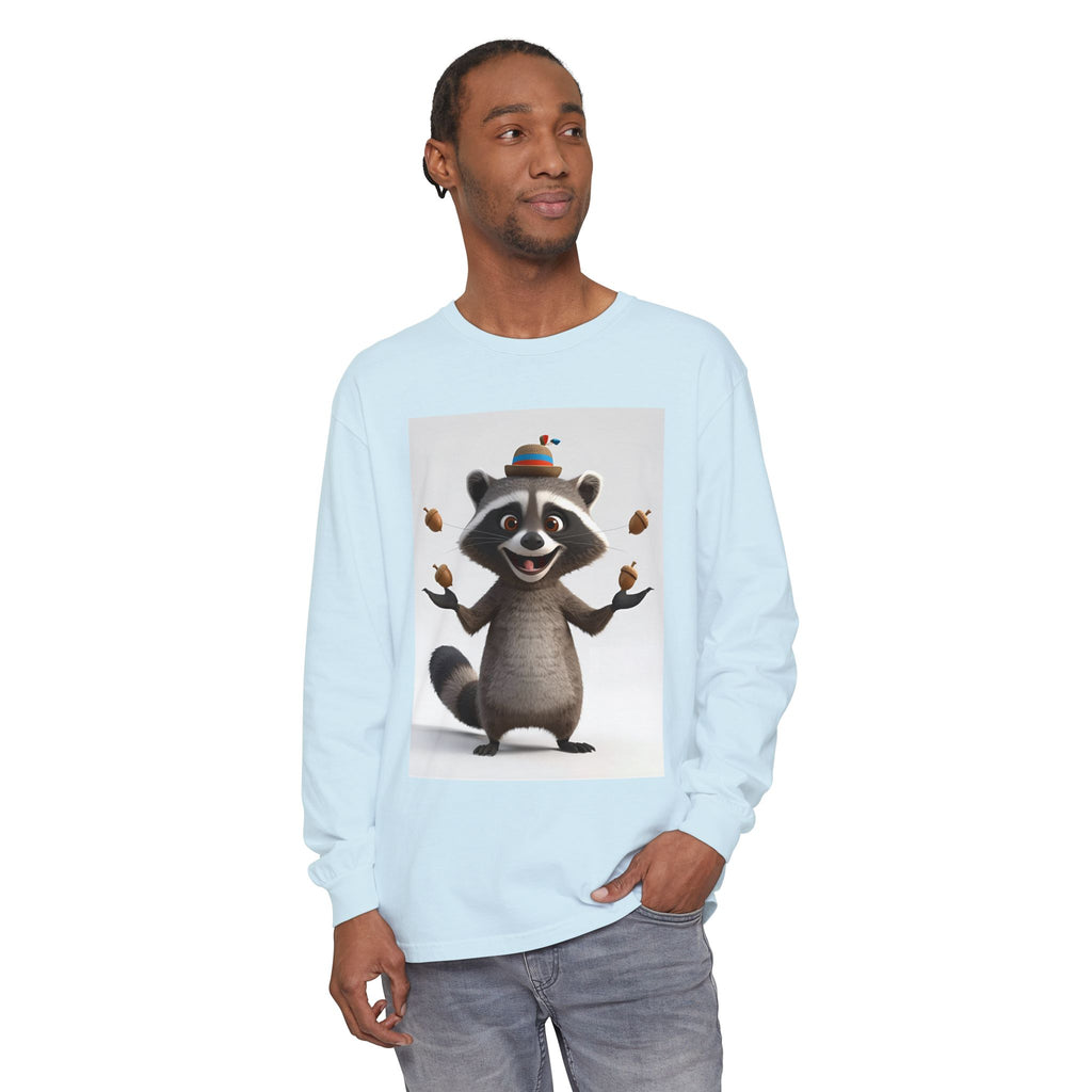 Raccoon Unisex Garment-dyed Long Sleeve T-Shirt
