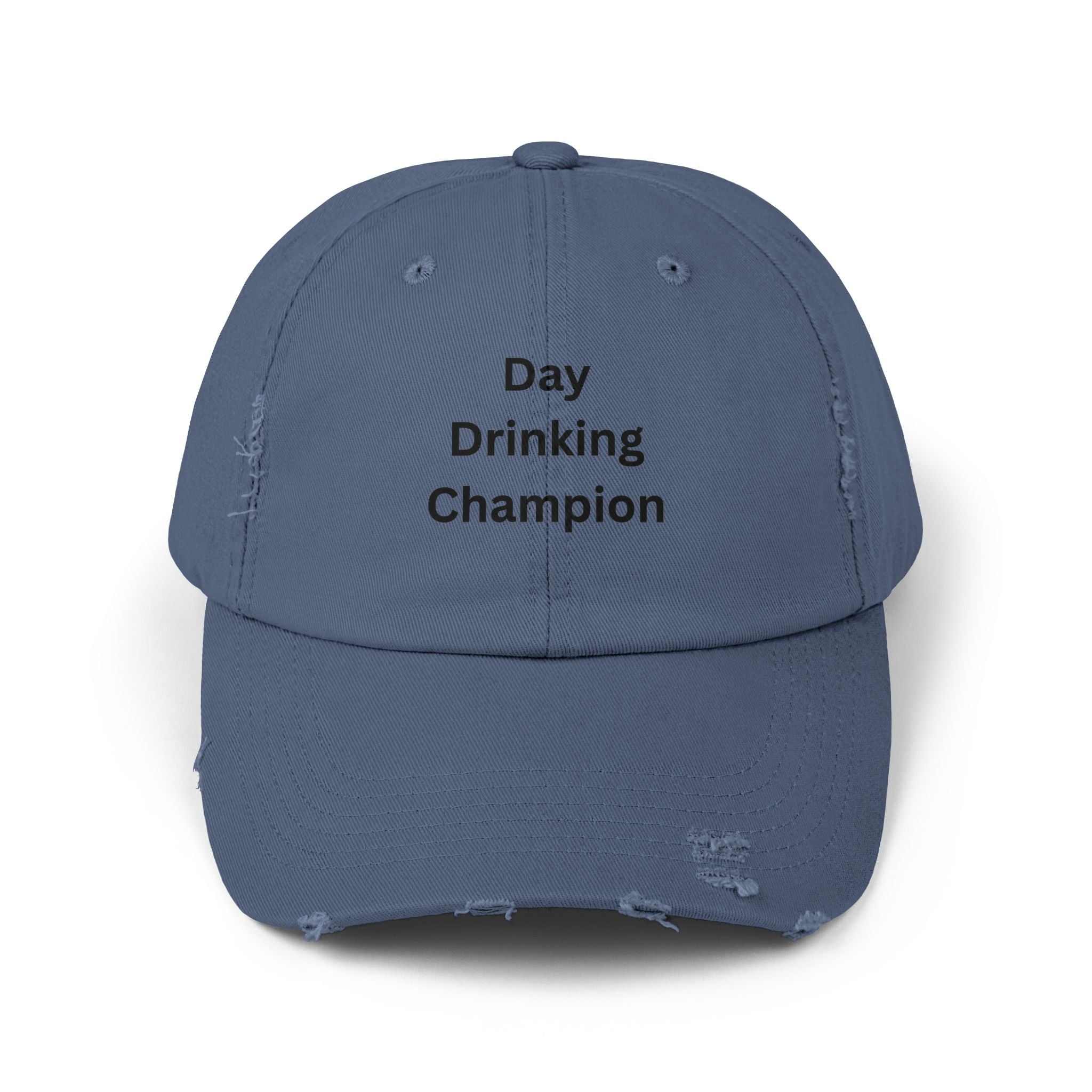 Unisex Distressed Cap - Day Drinking Champion Hat, Casual Summer Accessory, Gift for Friends, Outdoor Fun, Birthday Gift