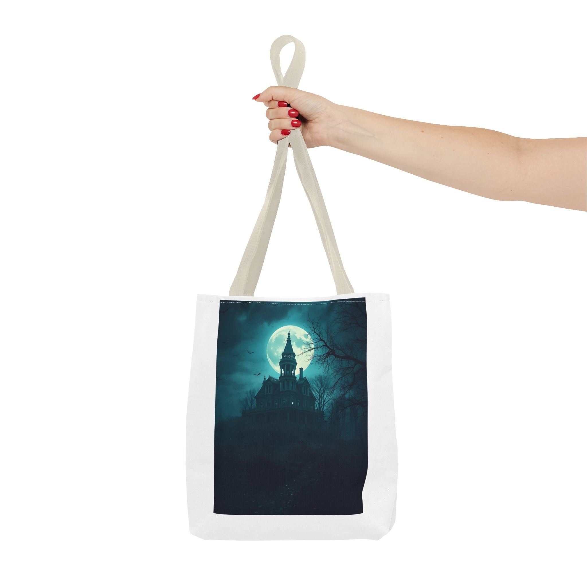 Haunting Moonlight Tote Bag, Gothic Halloween Bag, Spooky Night Carryall, Festival Tote, Eerie Gift for Horror Lovers