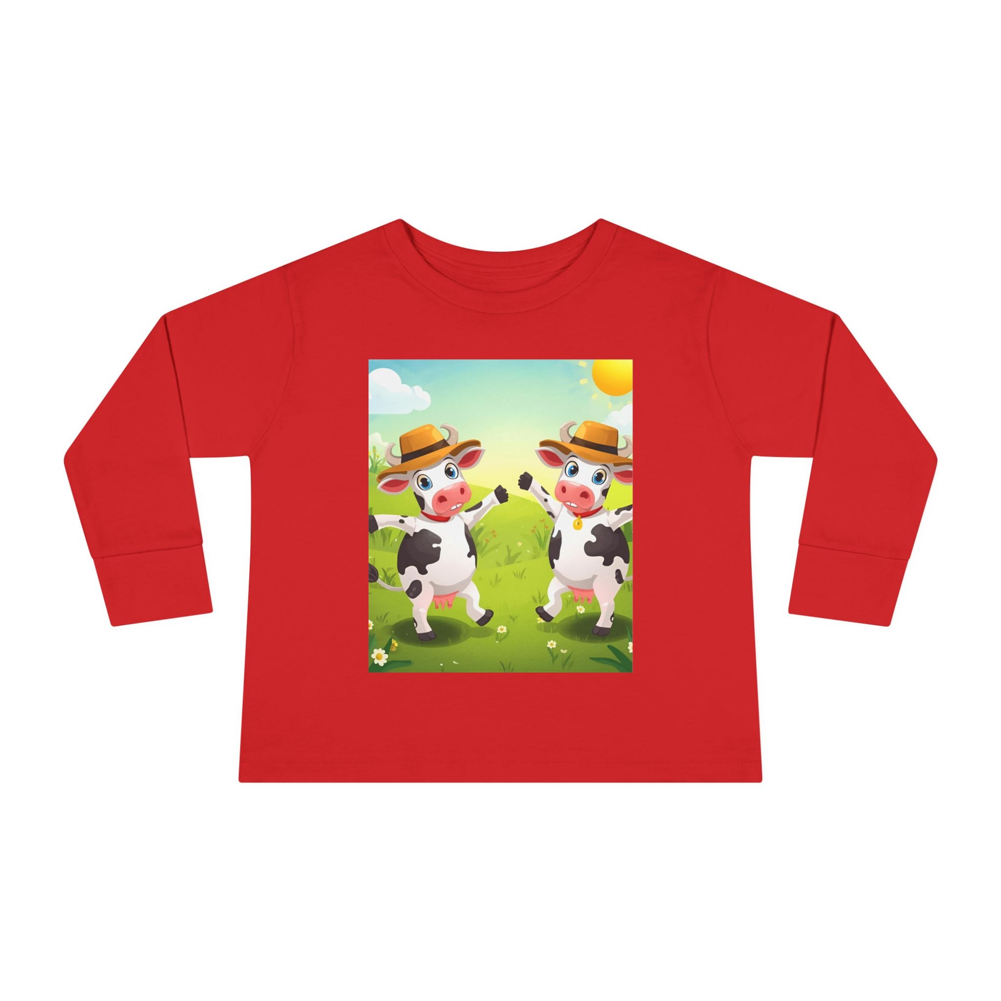 Cute Cows Farm Fun Toddler Long Sleeve Tee