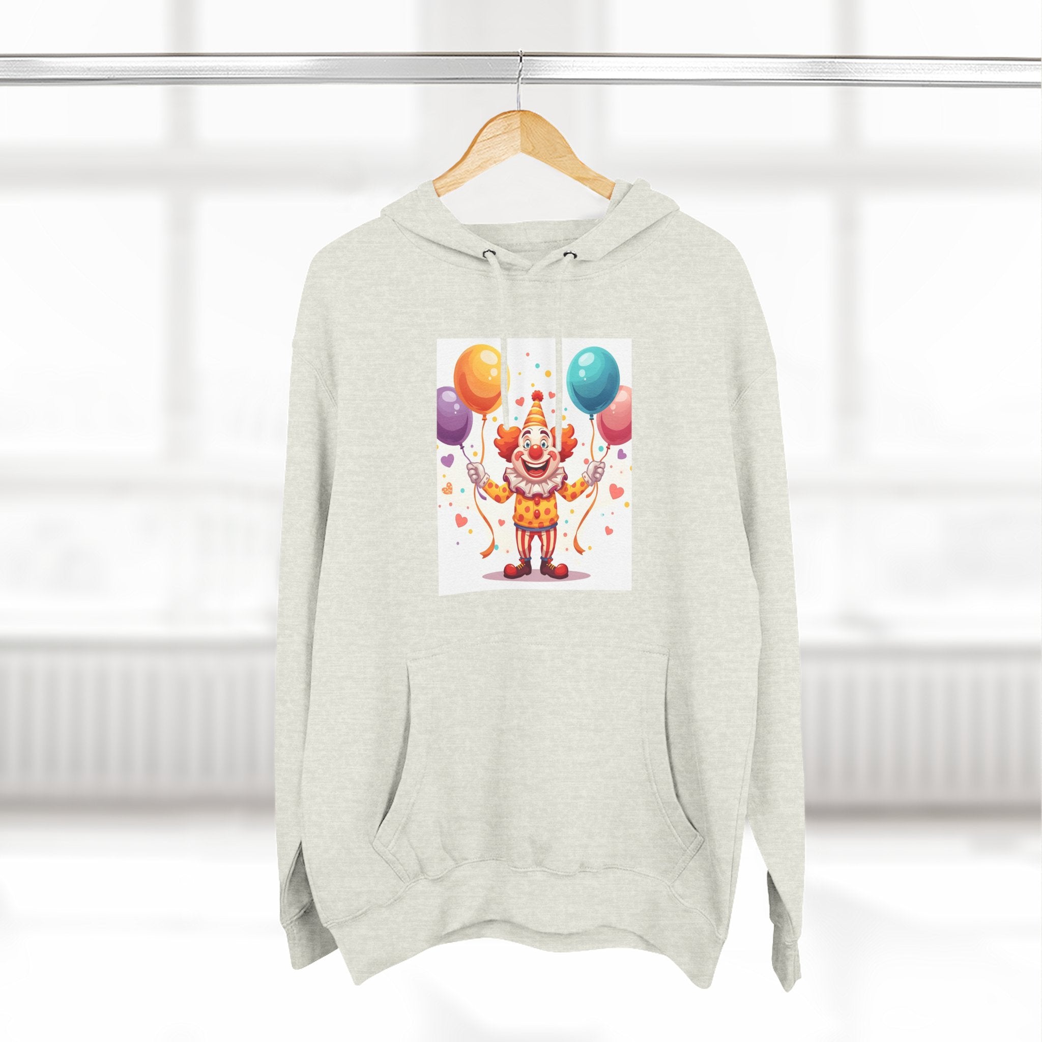 Clown Funny Three-Panel Fleece Hoodie