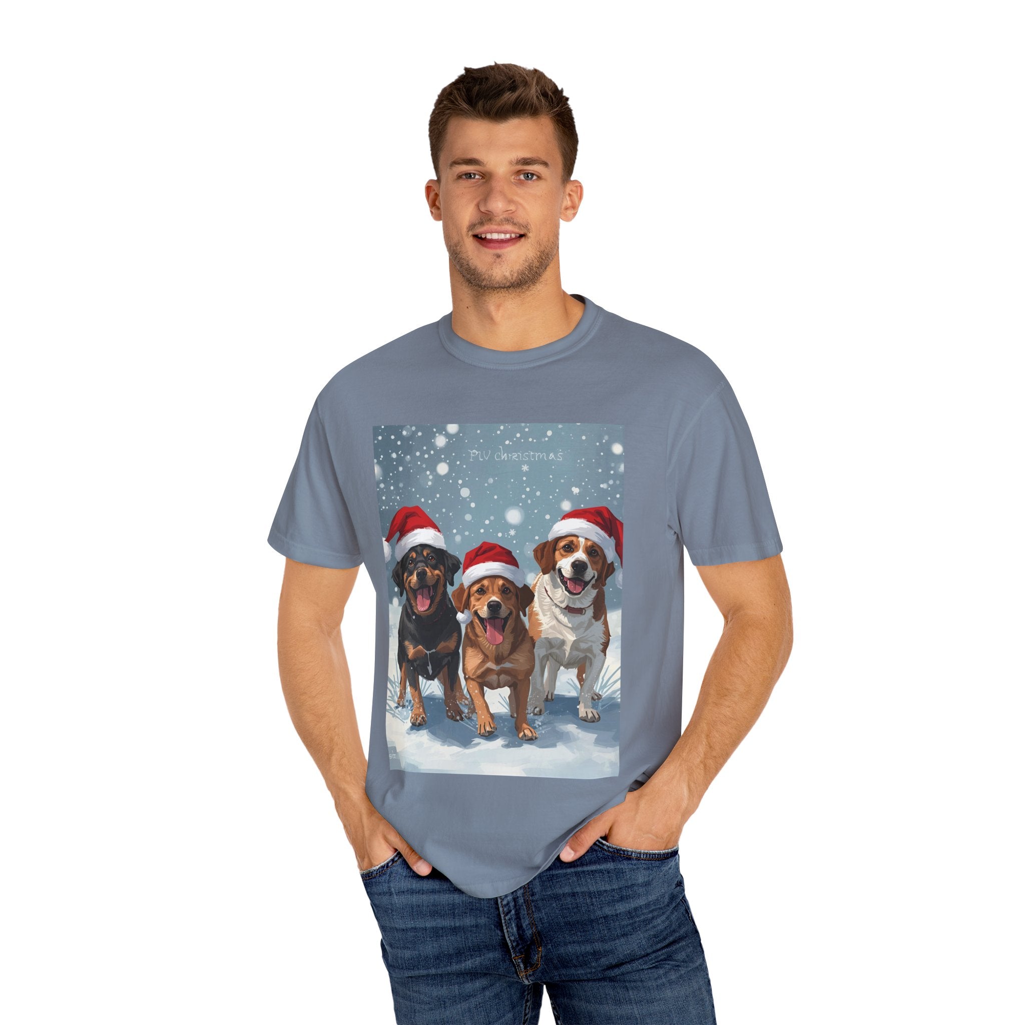 Christmas Dogs T-shirt, Holiday Pet Shirt, Gifts for Dog Lovers, Unisex Christmas Tee, Festive Dog Owner Apparel
