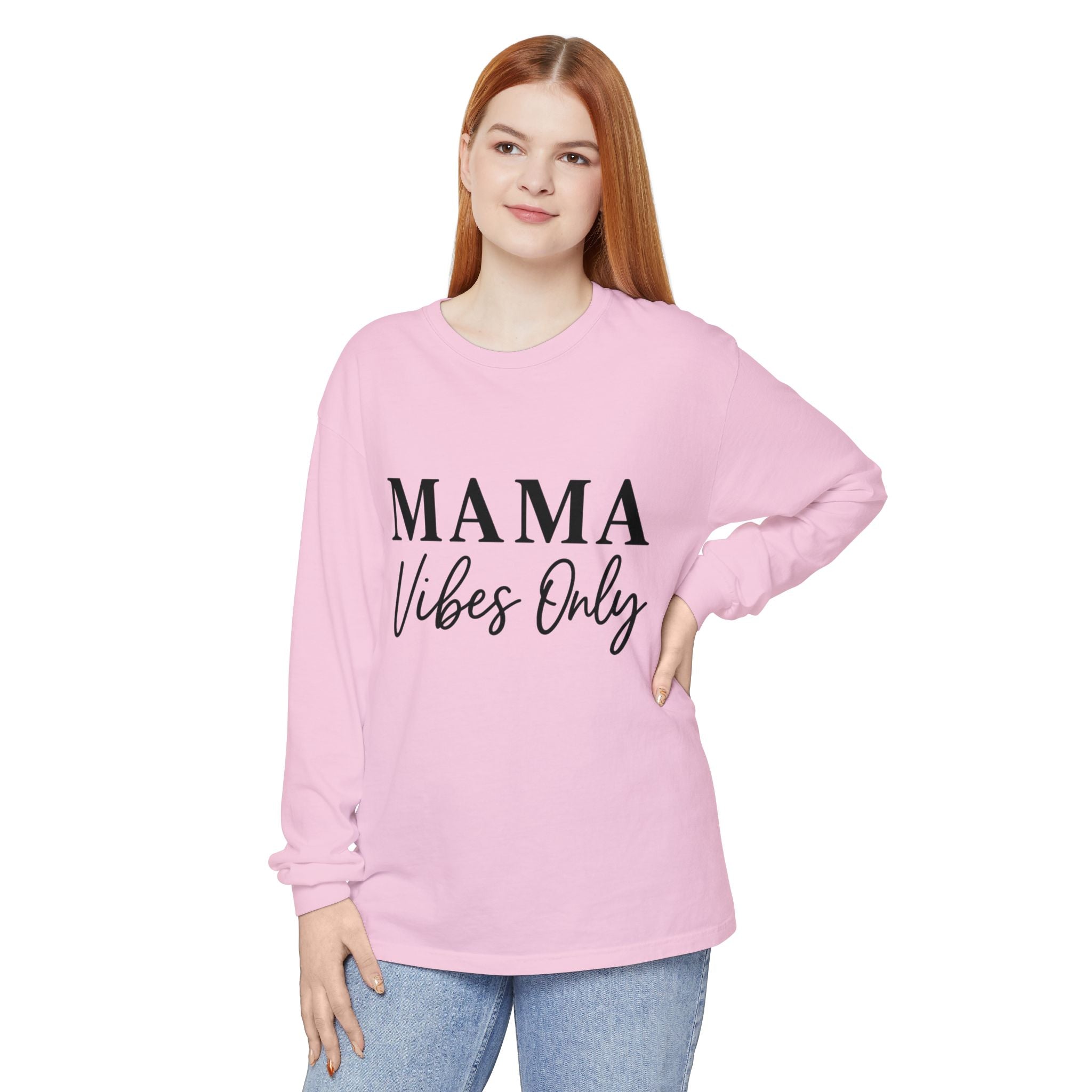 Mama Mode Mama Vibes Only Long Sleeve Tee