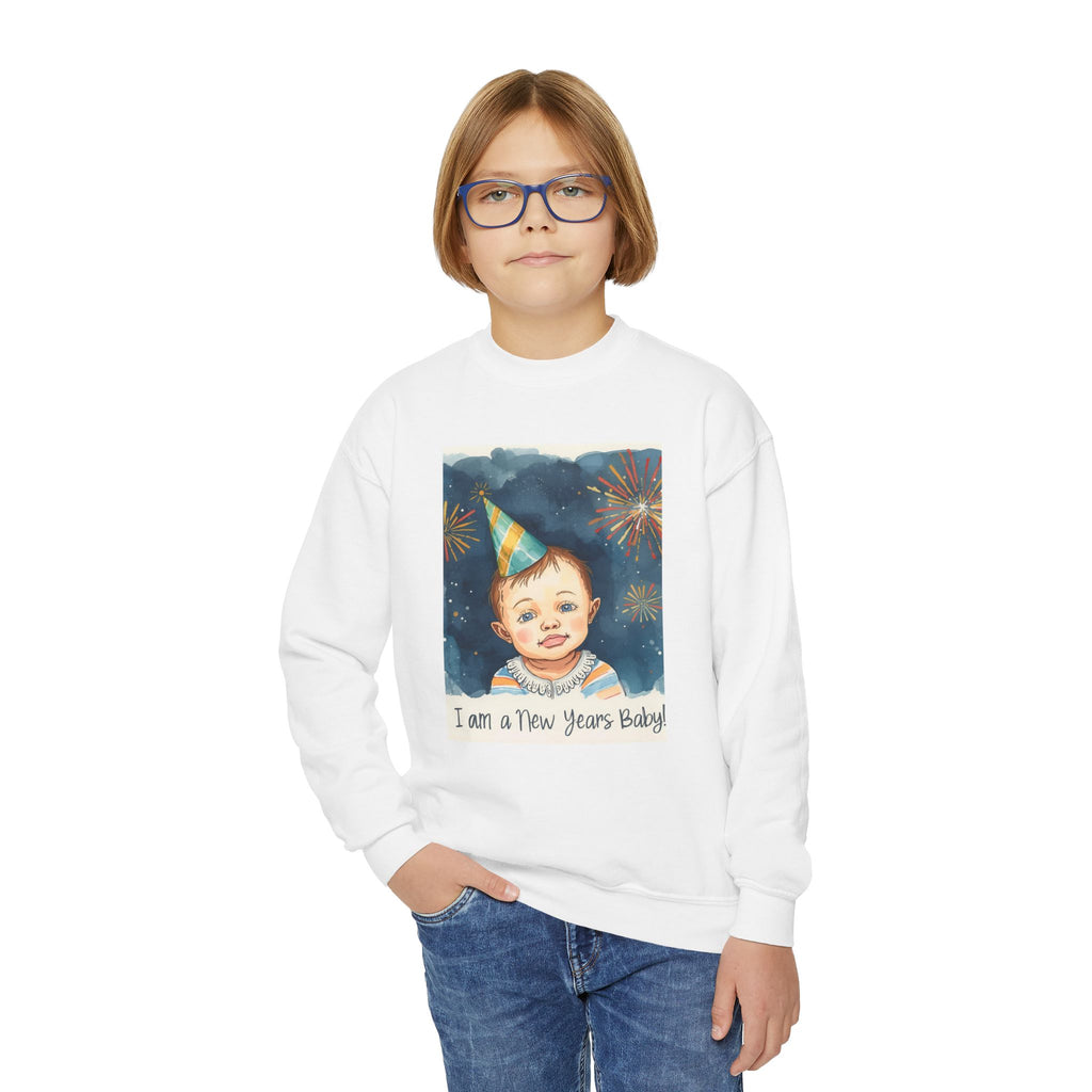 I Am A New Years Baby Youth Crewneck Sweatshirt