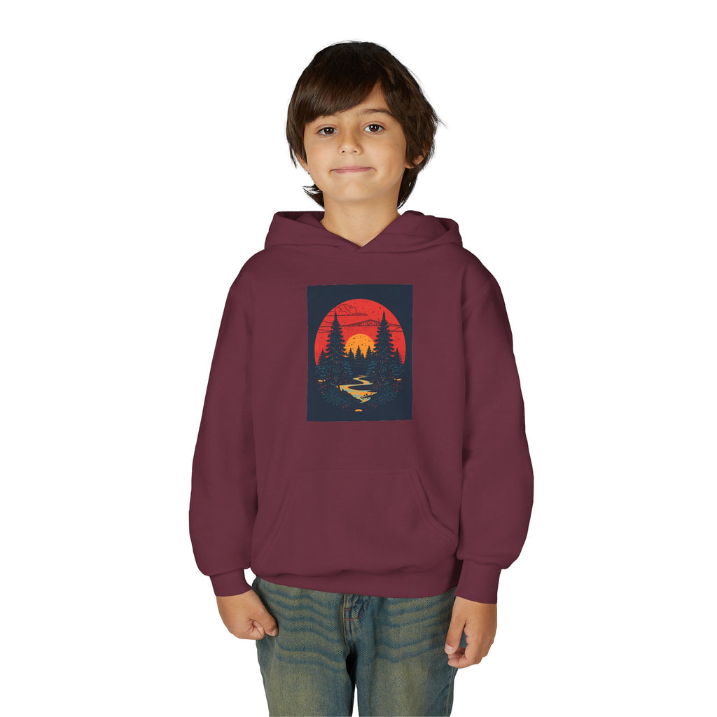 Nature Inspired Forest Youth Heavy Blend Hooded Sweatshirt