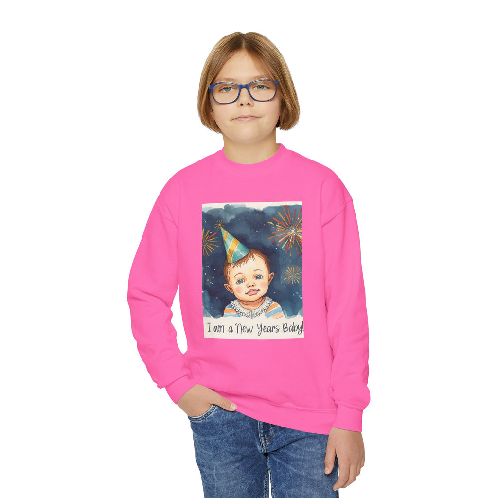 I Am A New Years Baby Youth Crewneck Sweatshirt