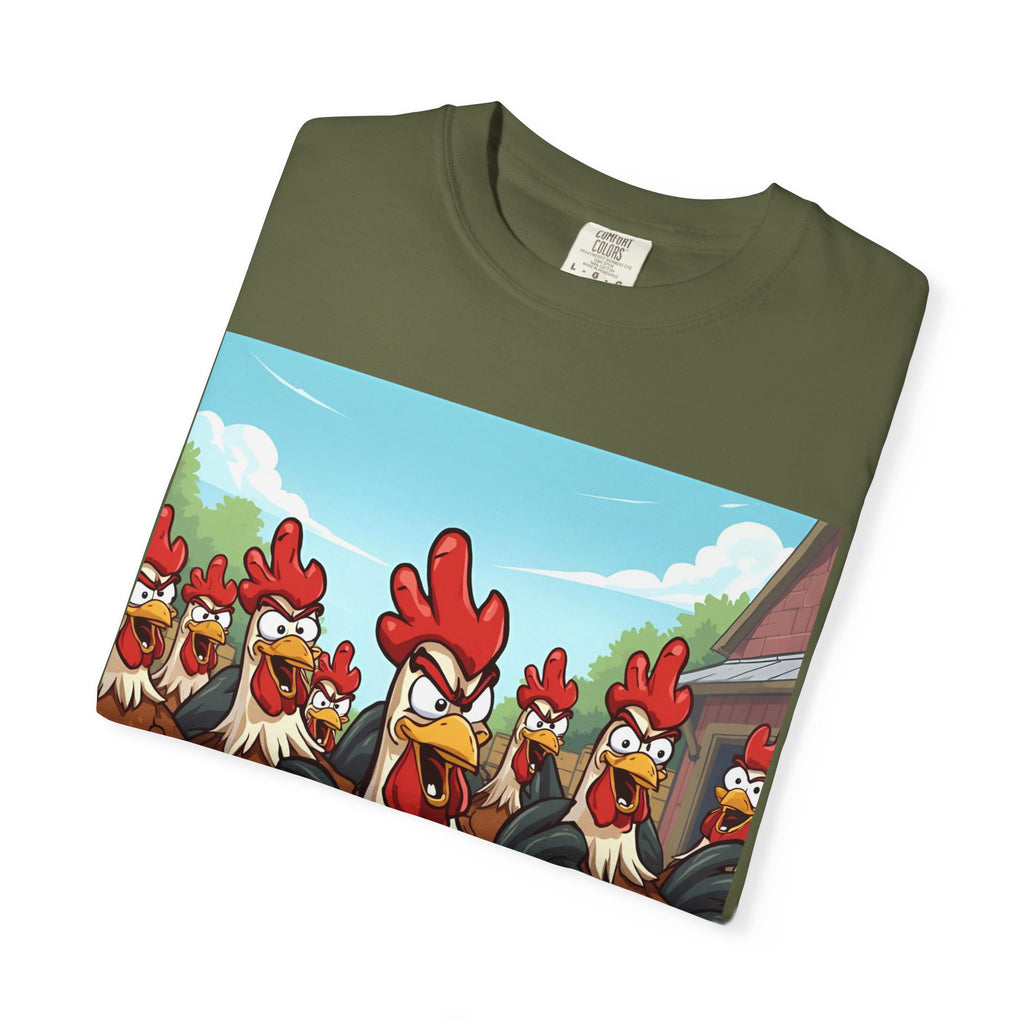 Funny Chicken Graphic Tee, Animated Rooster Shirt, Quirky Farm Animal Apparel, Gift for Chicken Lovers, Casual Wear for All