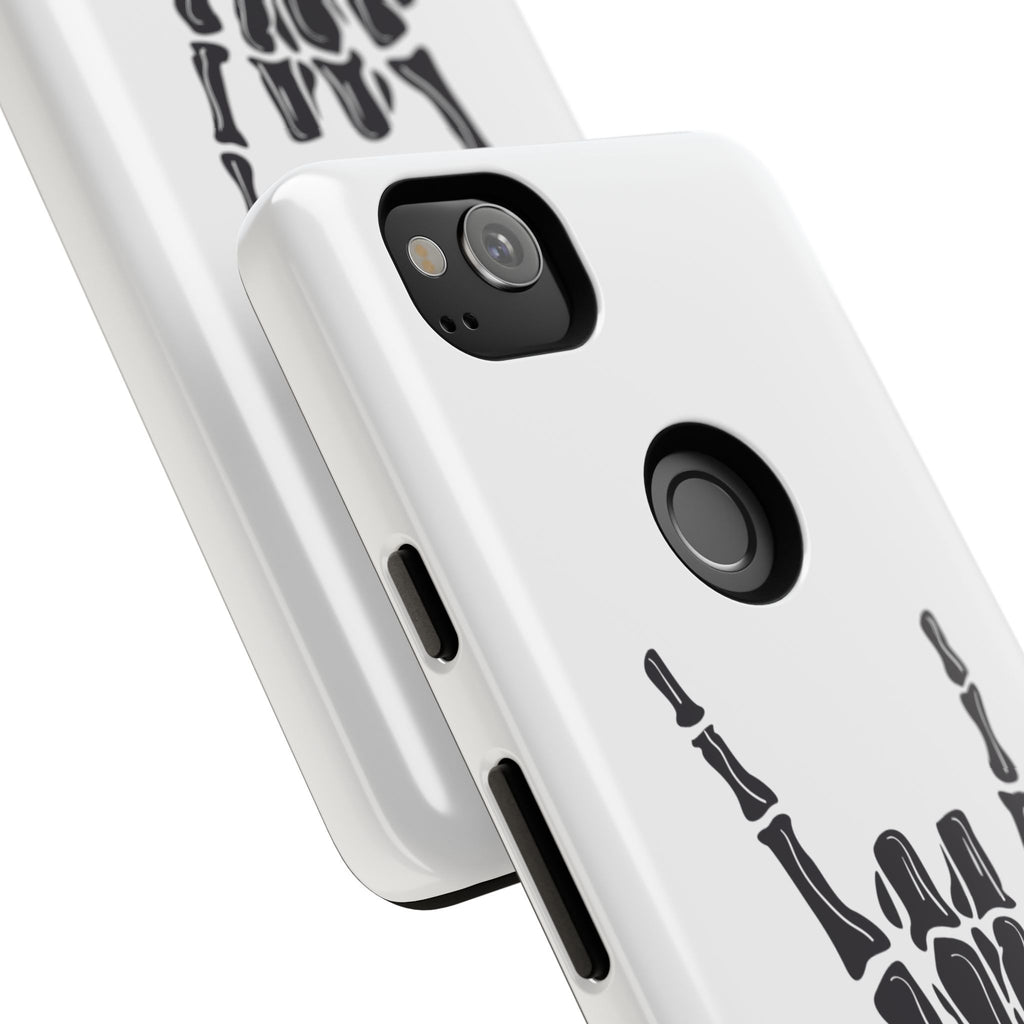 Rock On Skeleton Phone Case, Edgy Phone Cover, Tough Cases for Music Lovers, Halloween Accessories, Gifts for Him