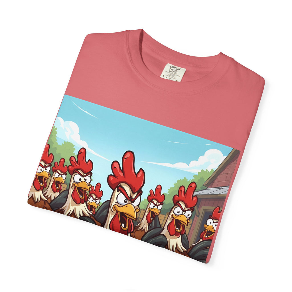 Funny Chicken Graphic Tee, Animated Rooster Shirt, Quirky Farm Animal Apparel, Gift for Chicken Lovers, Casual Wear for All