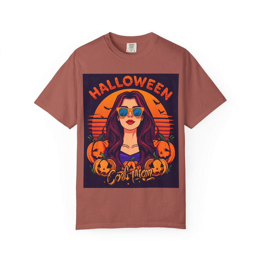 Halloween Cool Mom T-Shirt, Unisex Garment-Dyed Tee, Spooky Season Apparel, Fall Fashion, Halloween Costume Shirt