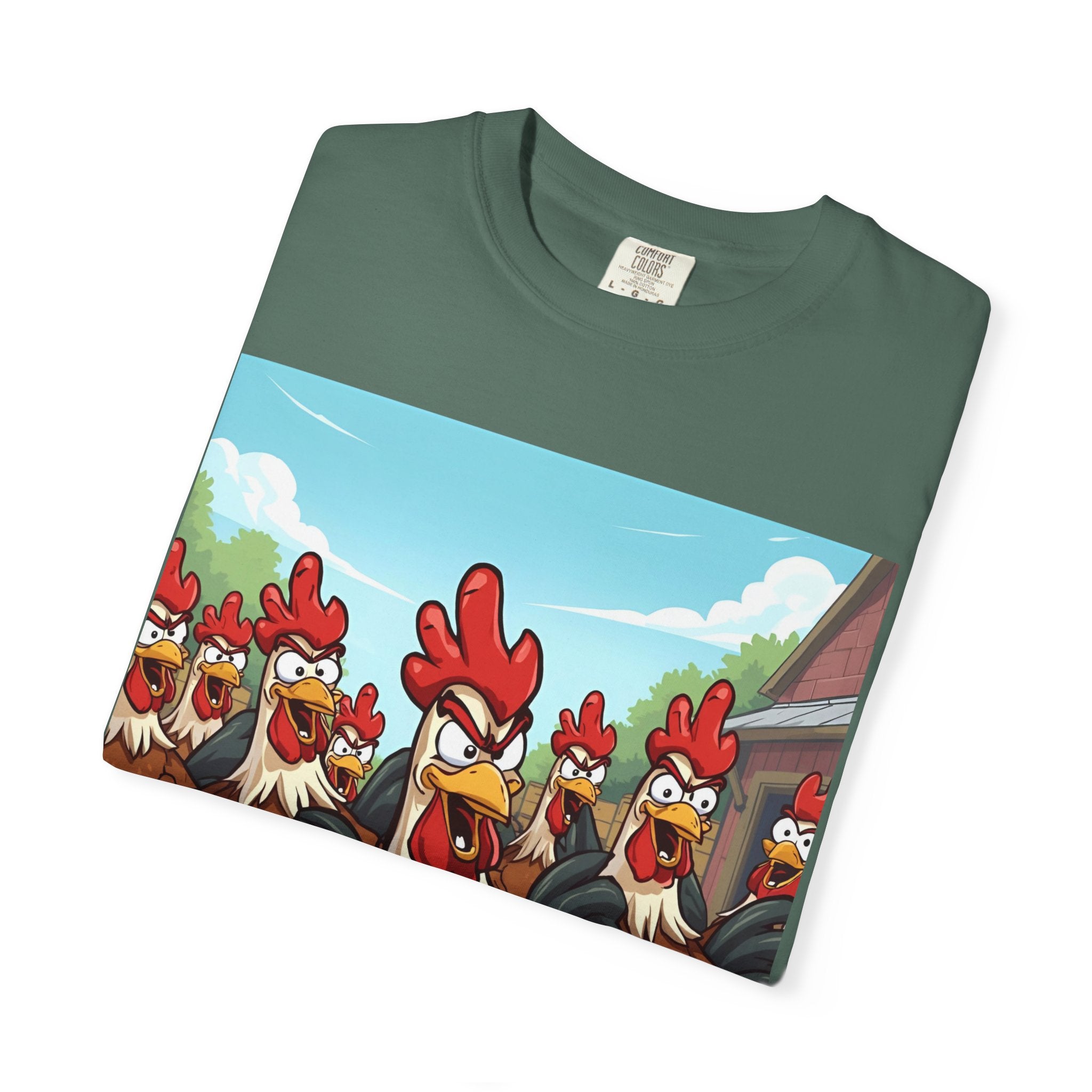 Funny Chicken Graphic Tee, Animated Rooster Shirt, Quirky Farm Animal Apparel, Gift for Chicken Lovers, Casual Wear for All