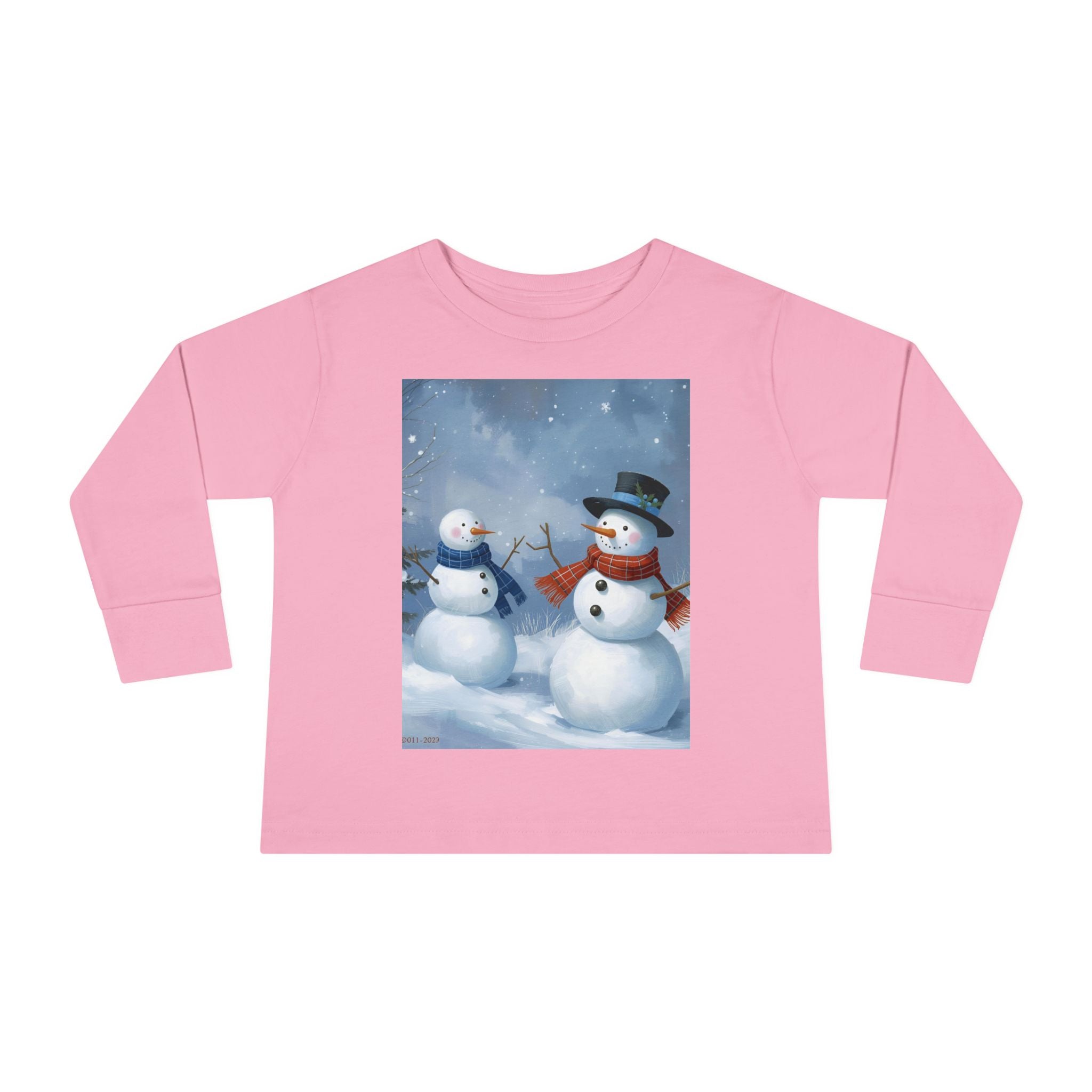 Christmas Snowman Family Toddler Long Sleeve Tee