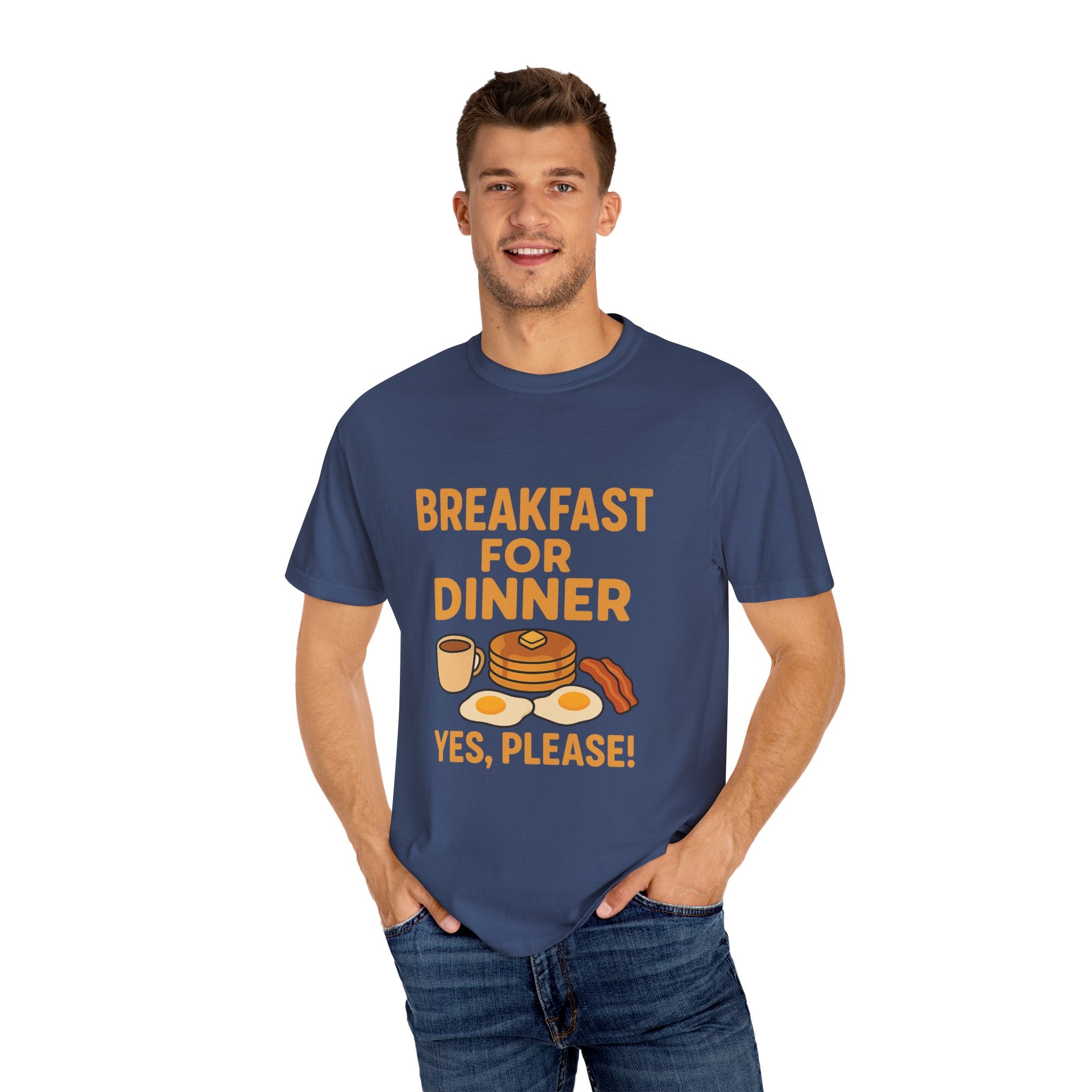 Whimsical Breakfast For Dinner T-Shirt, Foodie Gift, Funny Dinner Shirt, Comfort Wear, Casual Tee for Food Lovers