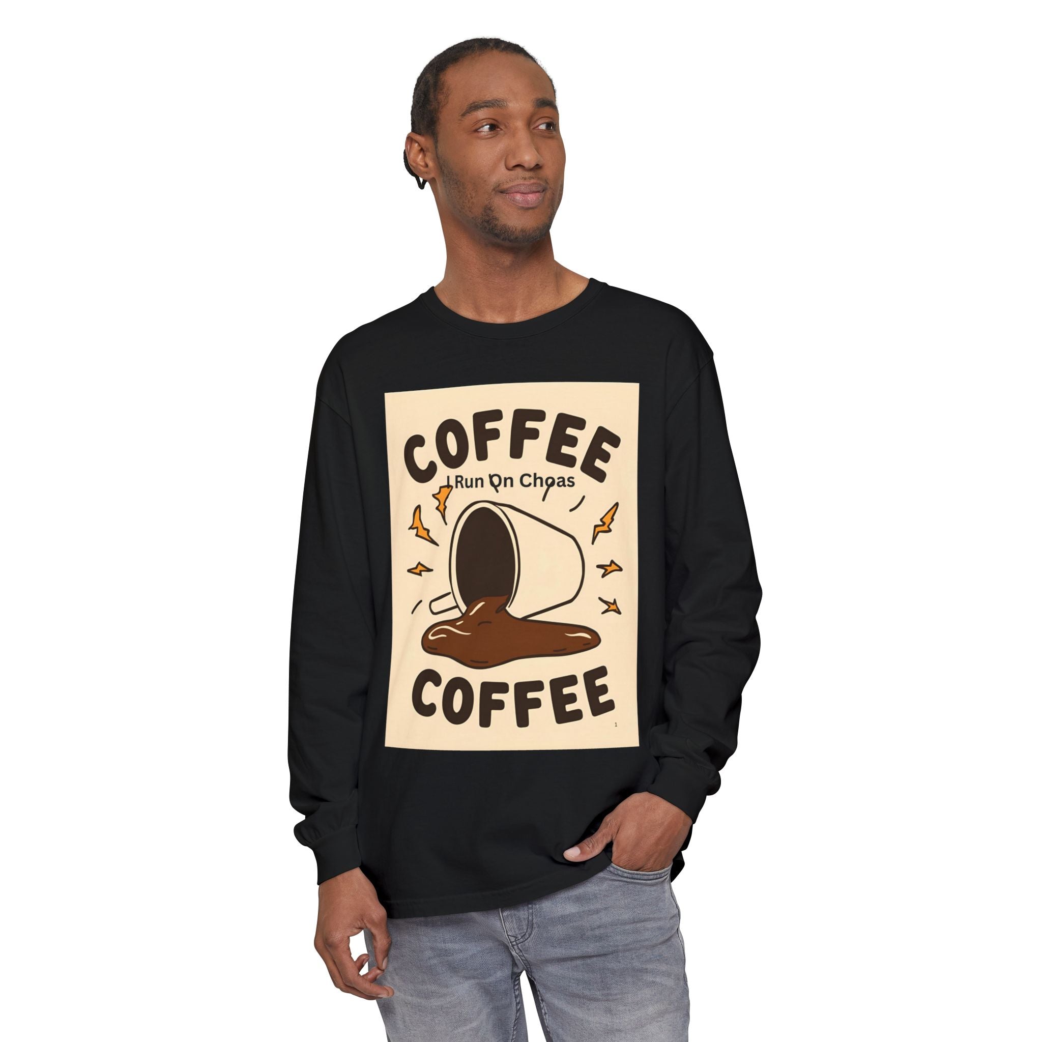 Coffee Coffee Unisex Garment-dyed Long Sleeve T-Shirt