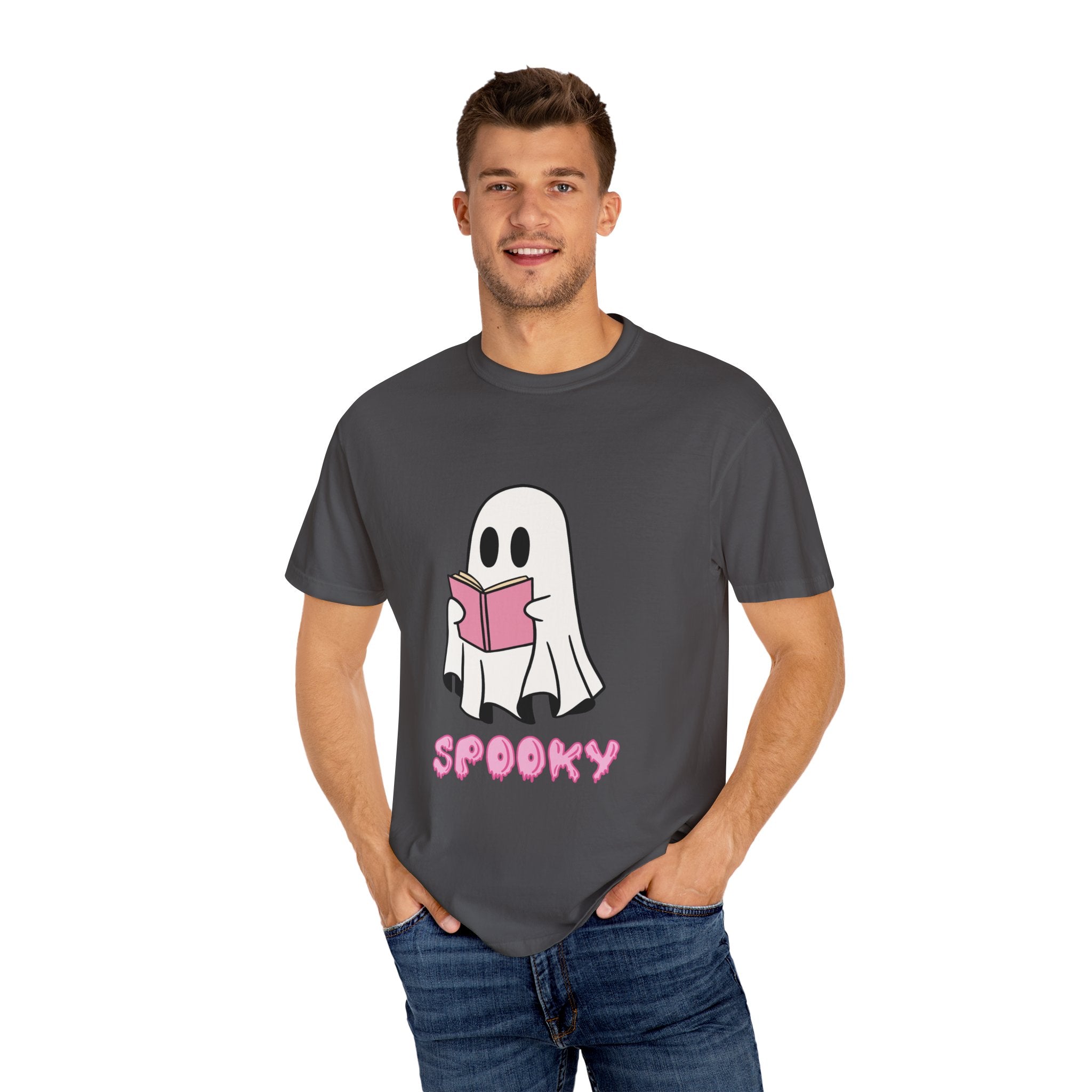 Spooky Ghost Reading T-Shirt | Unisex Halloween Tee, Cute Horror Gift, Cozy Casual Wear, Literary Costume Party, Ghost Lover Shirt