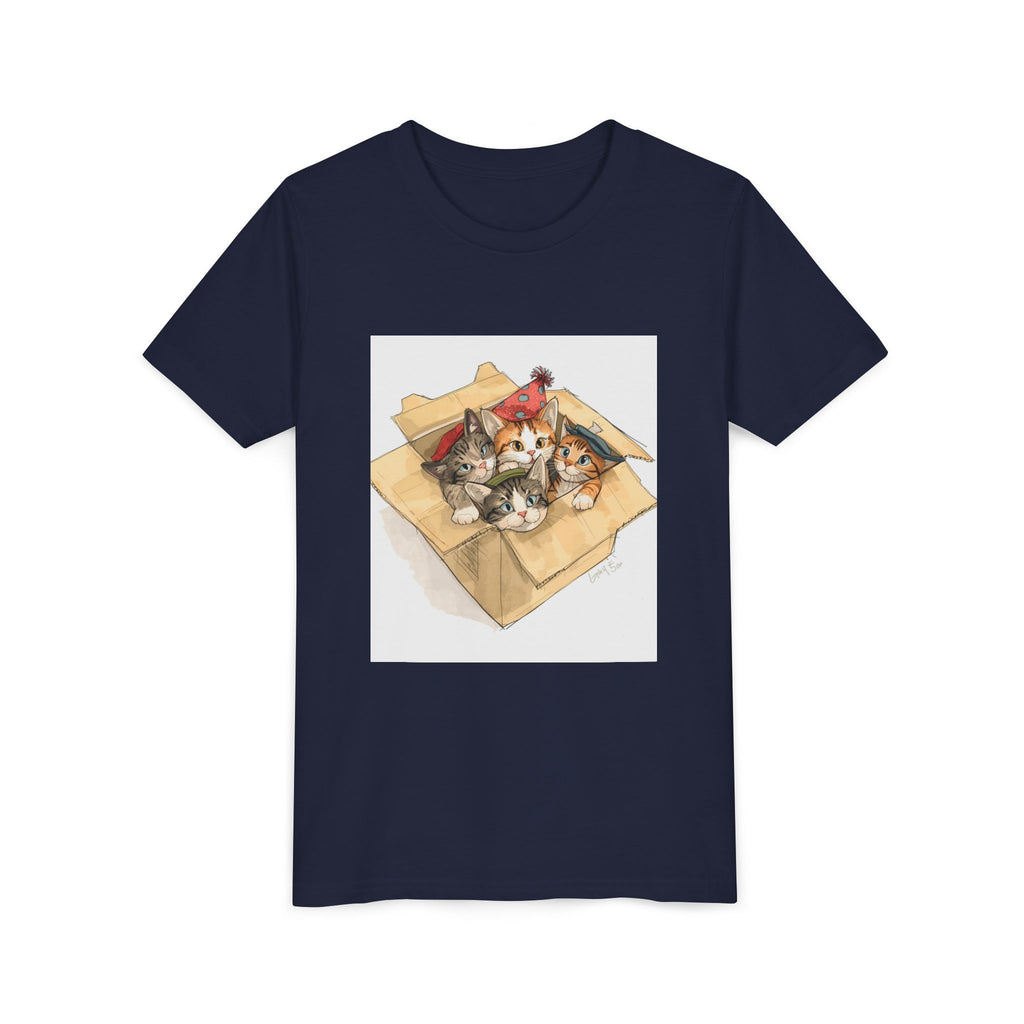 Cute Kittens In Box Youth Short Sleeve Tee
