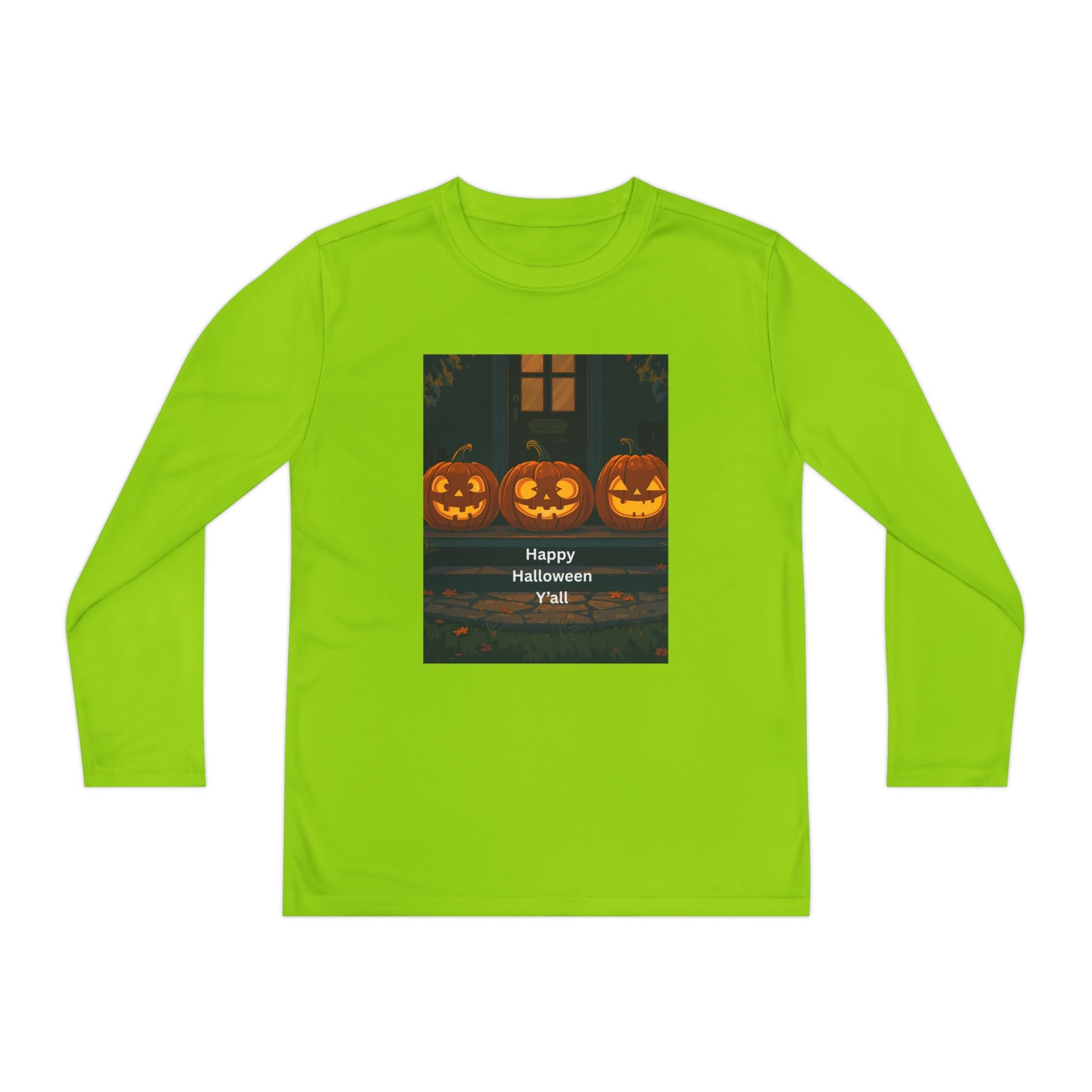 Halloween Pumpkin Youth Long Sleeve Competitor Tee