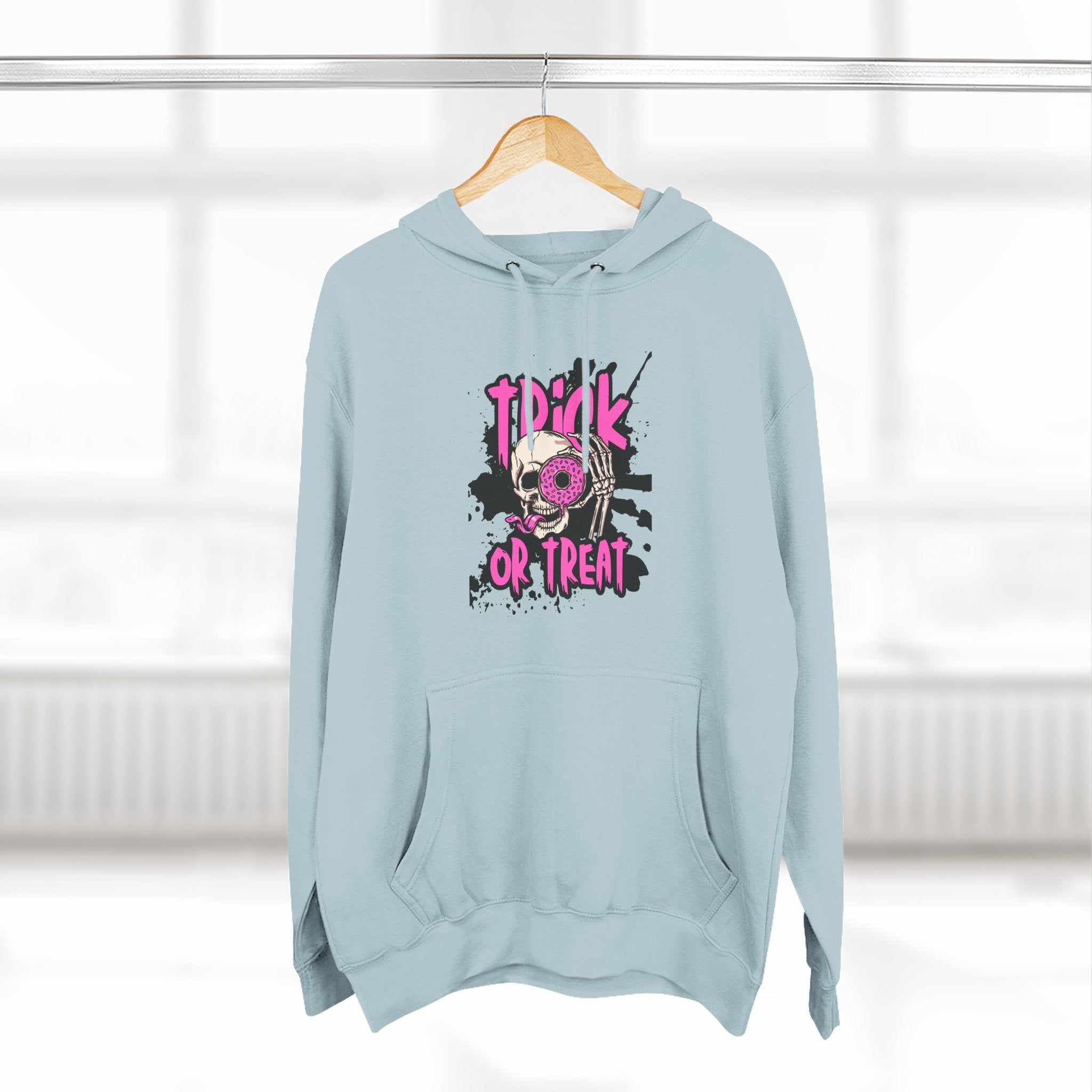 Trick Or Treat Skull Three-Panel Fleece Hoodie