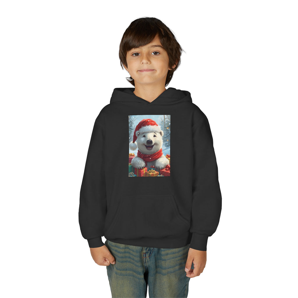Christmas Bear Youth Heavy Blend Hooded Sweatshirt