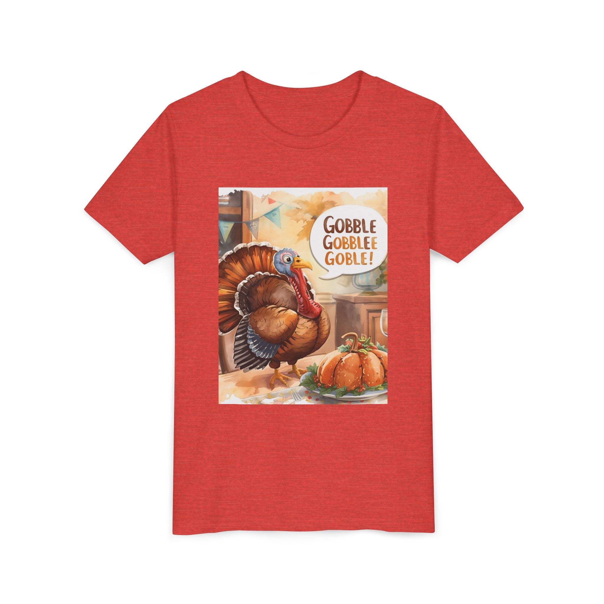 Thanksgiving Turkey Youth Tee, Gobble Gobble Shirt, Kids Thanksgiving Apparel, Fall Celebration Tee, Funny Turkey Shirt