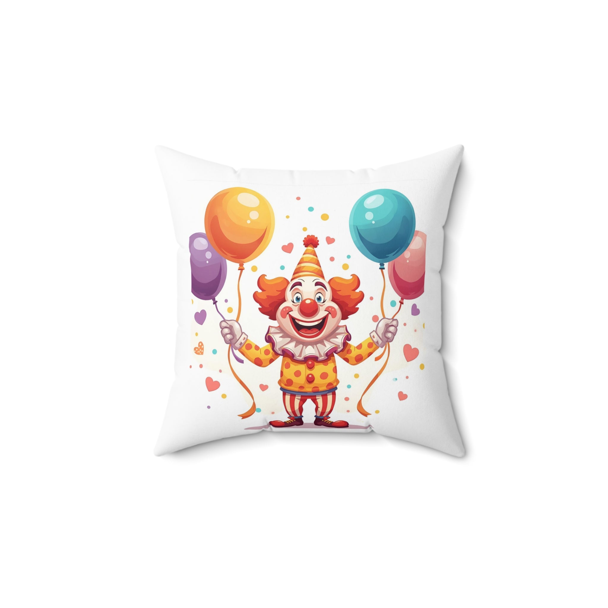 Colorful Clown Pillow Cover, Kids Room Decor, Playroom Accent, Party Decor, Fun Gift Idea, Whimsical Home Decor