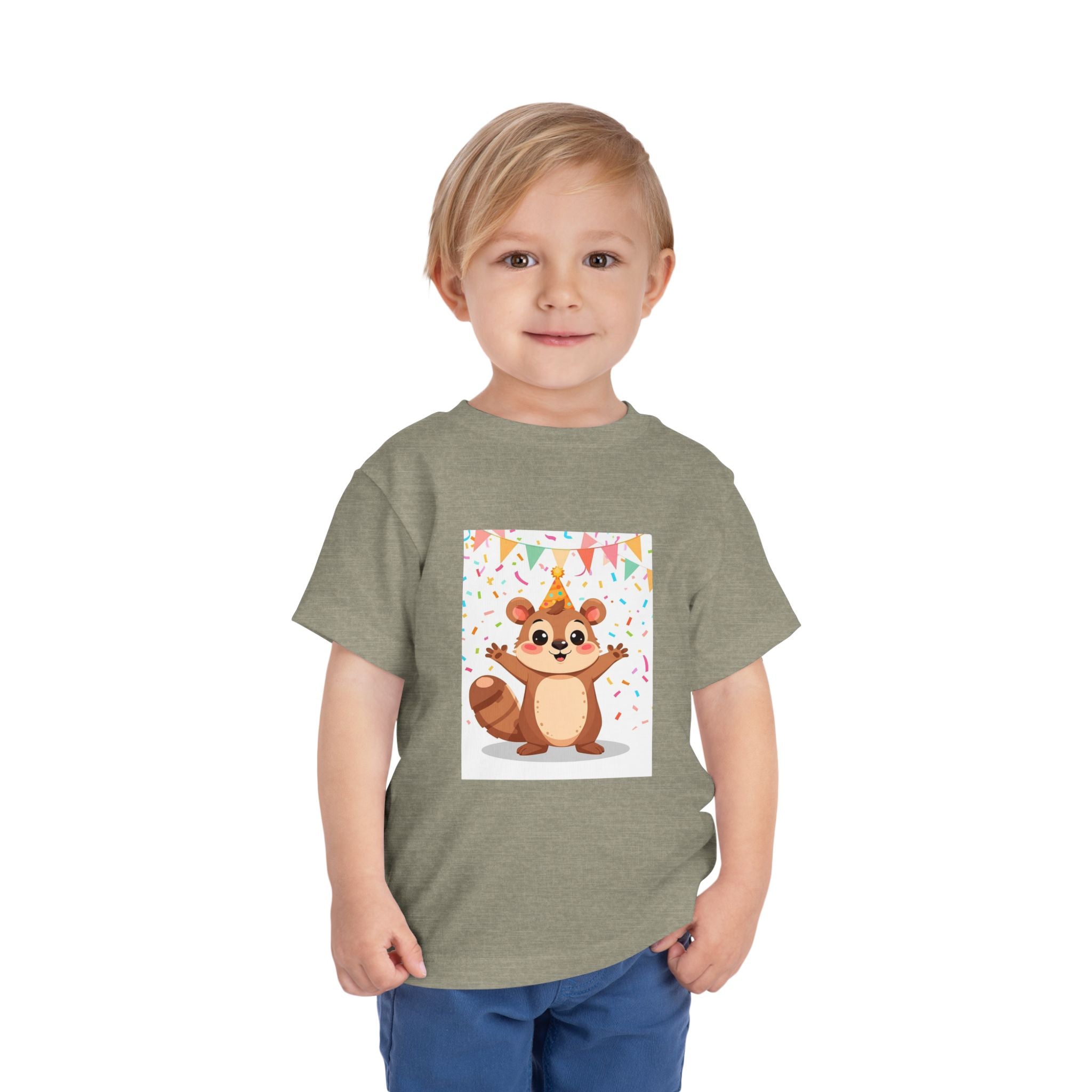 Party Animal With Squirl Toddler Short Sleeve Tee
