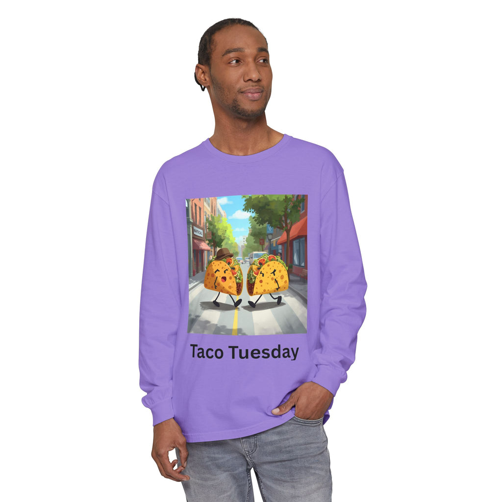 Taco Tuesday Unisex Garment-dyed Long Sleeve T-Shirt