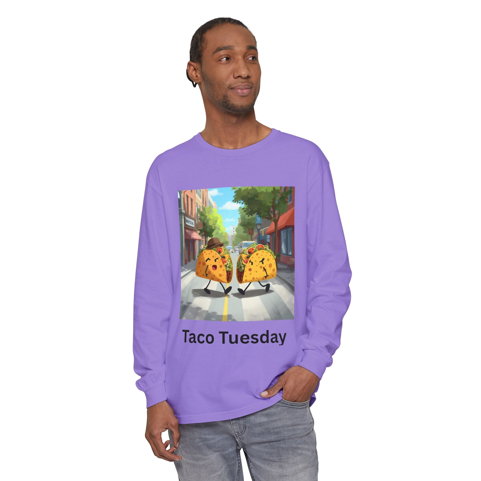 Taco Tuesday Unisex Garment-dyed Long Sleeve T-Shirt