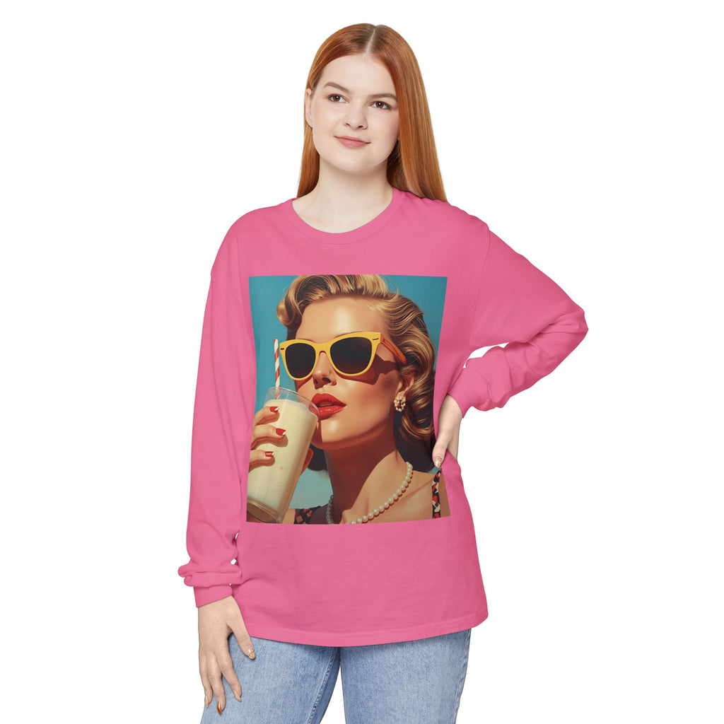 Retro Pop Art Long Sleeve T-Shirt, Vintage Graphic Tee, Fashion Top, Summer Style shirt, Gift for Art Lovers, Casual Wear