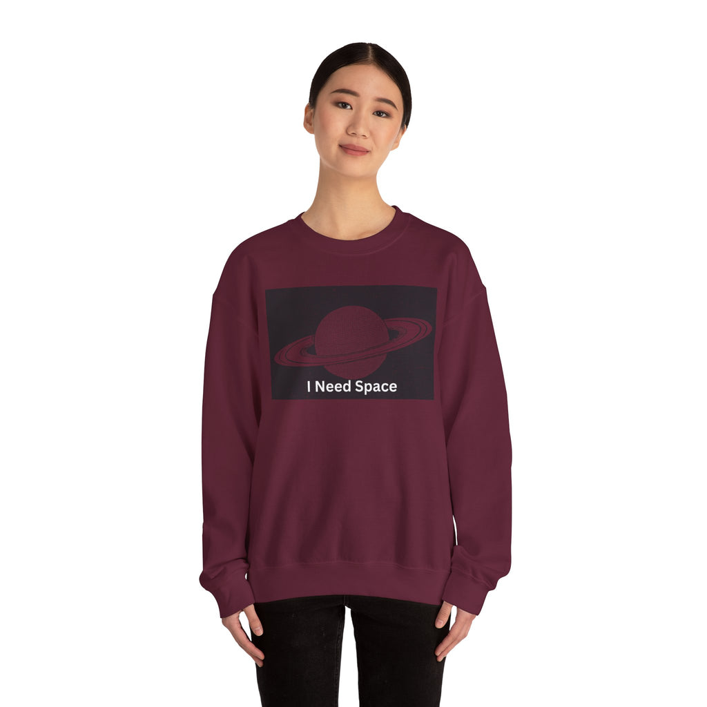 Cosmic Space Sweatshirt, I Need Space Crewneck, Unisex Fashion, Planetary Gift, Galaxy Lover Gift, Relaxed Fit Pullover